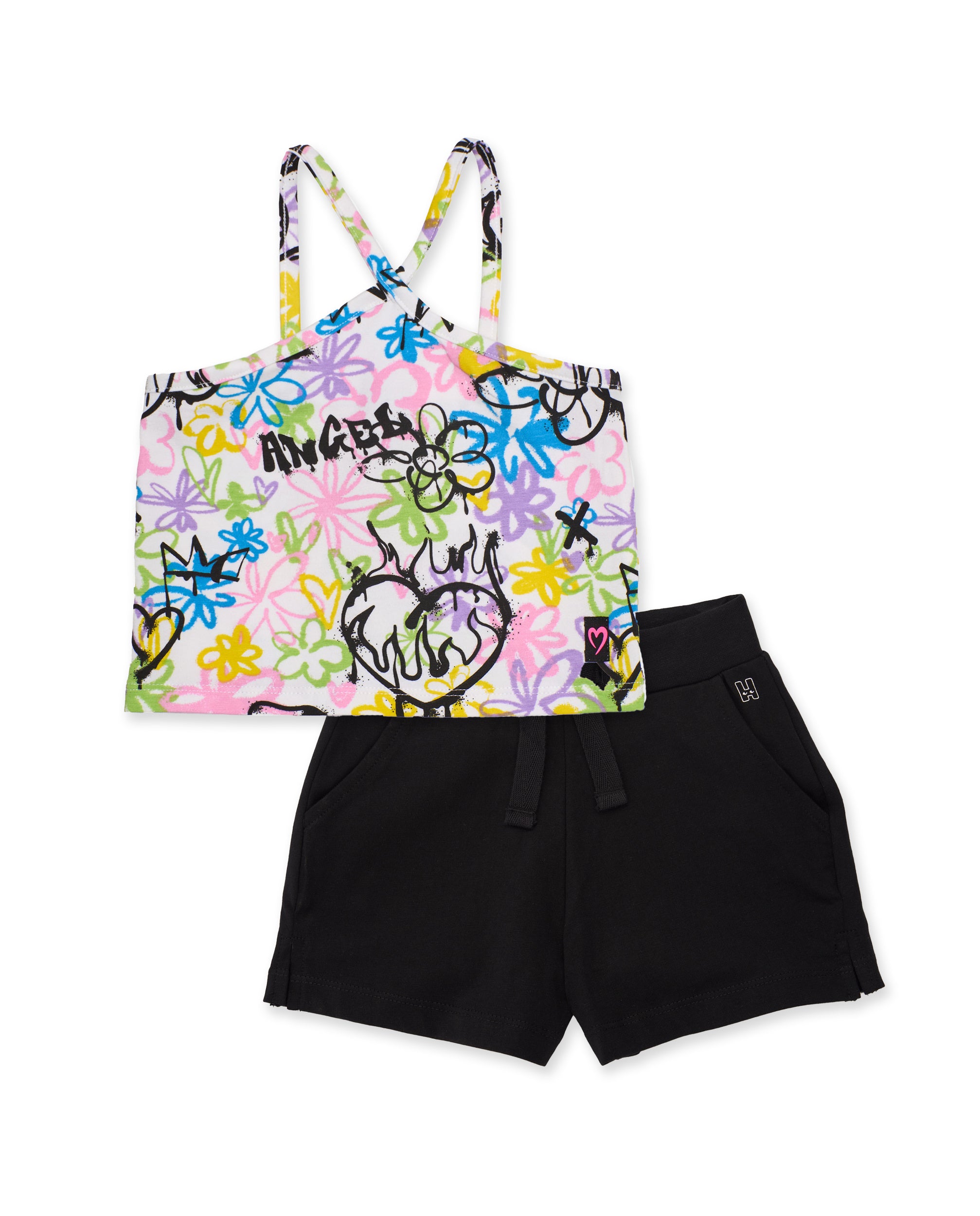 Conjunto de niña de punto con estampado grafiti