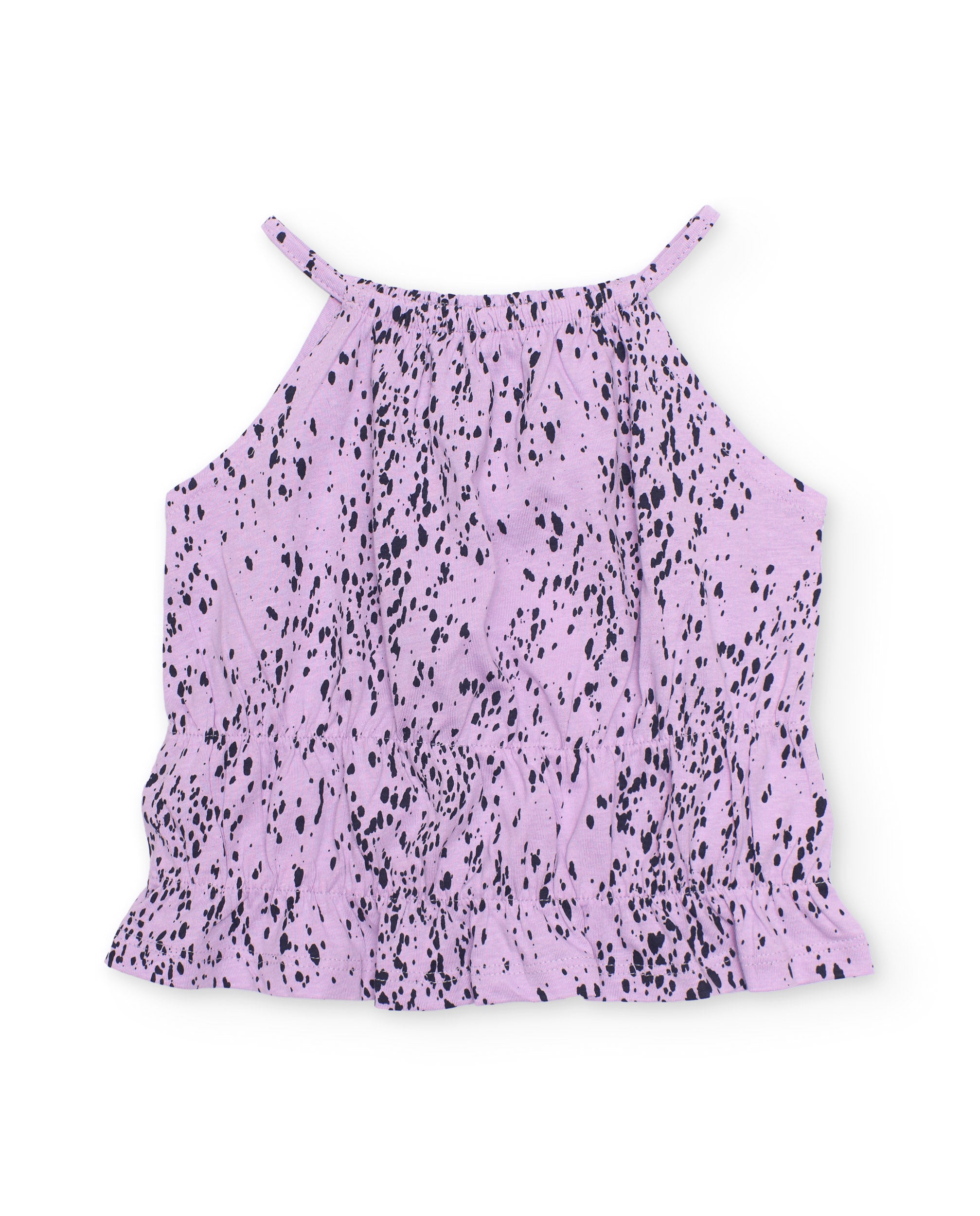 Conjunto de niña de punto con estampado moteado
