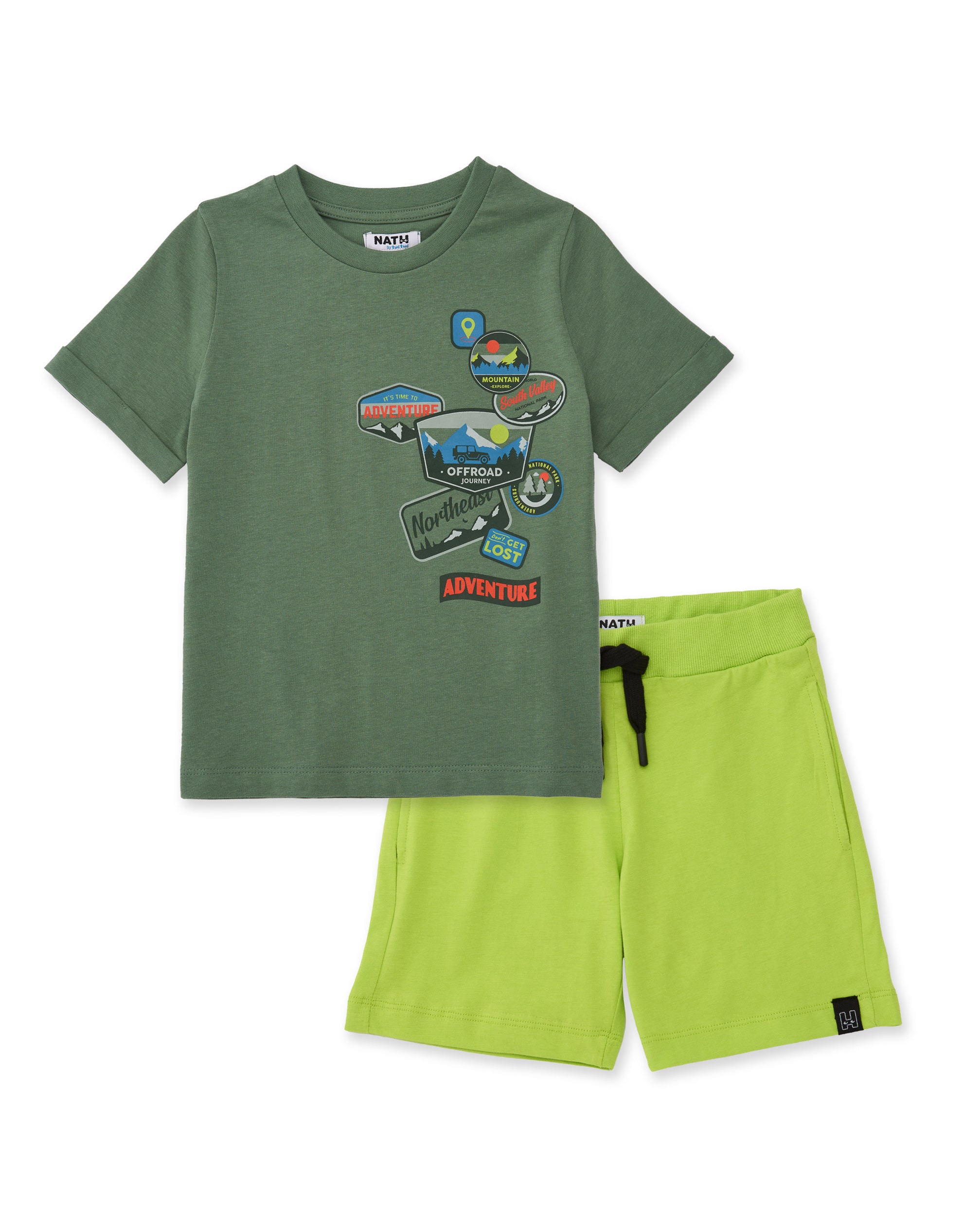 Conjunto de niño de punto y estilo explorador