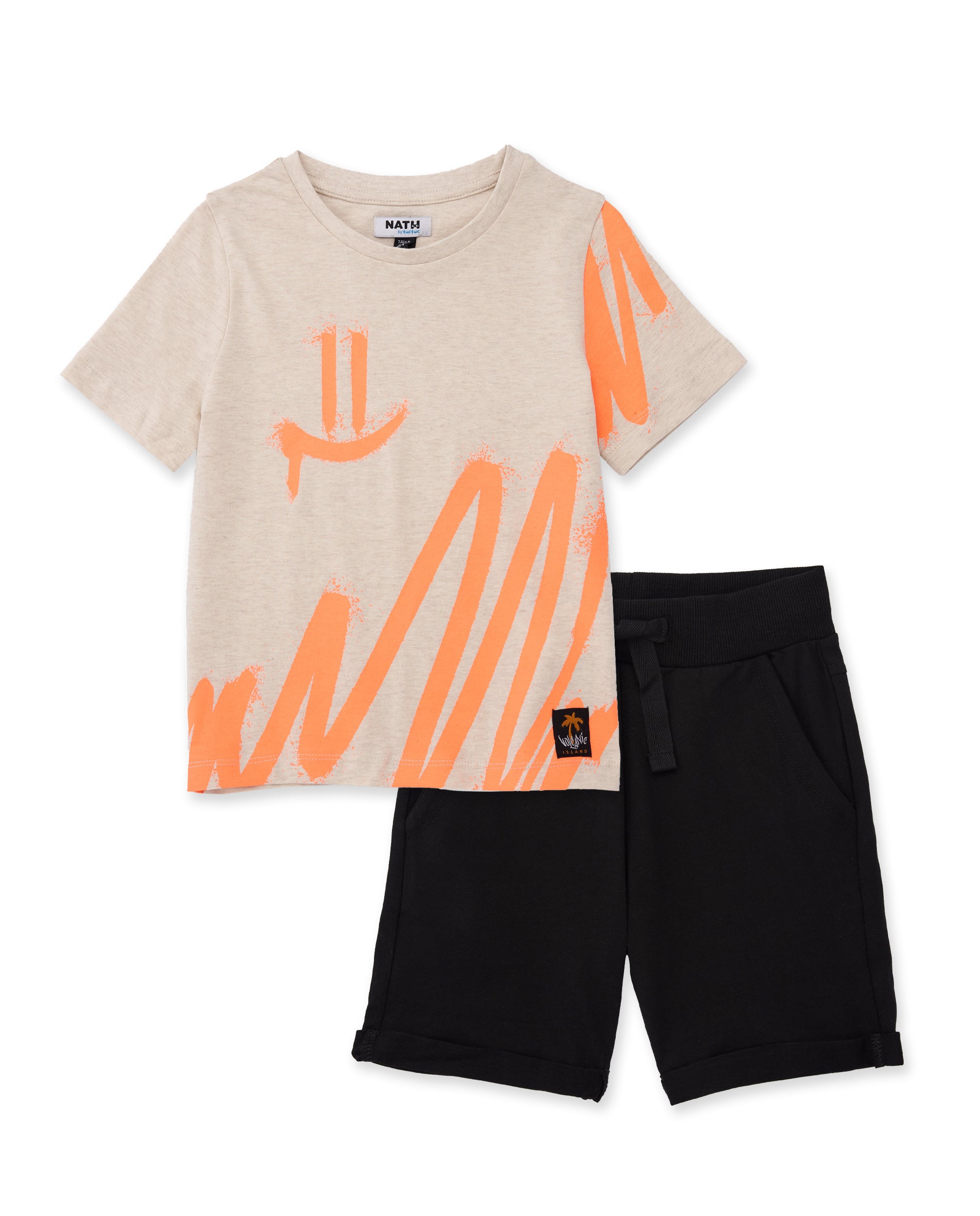 Conjunto de niño de punto con estampado artístico