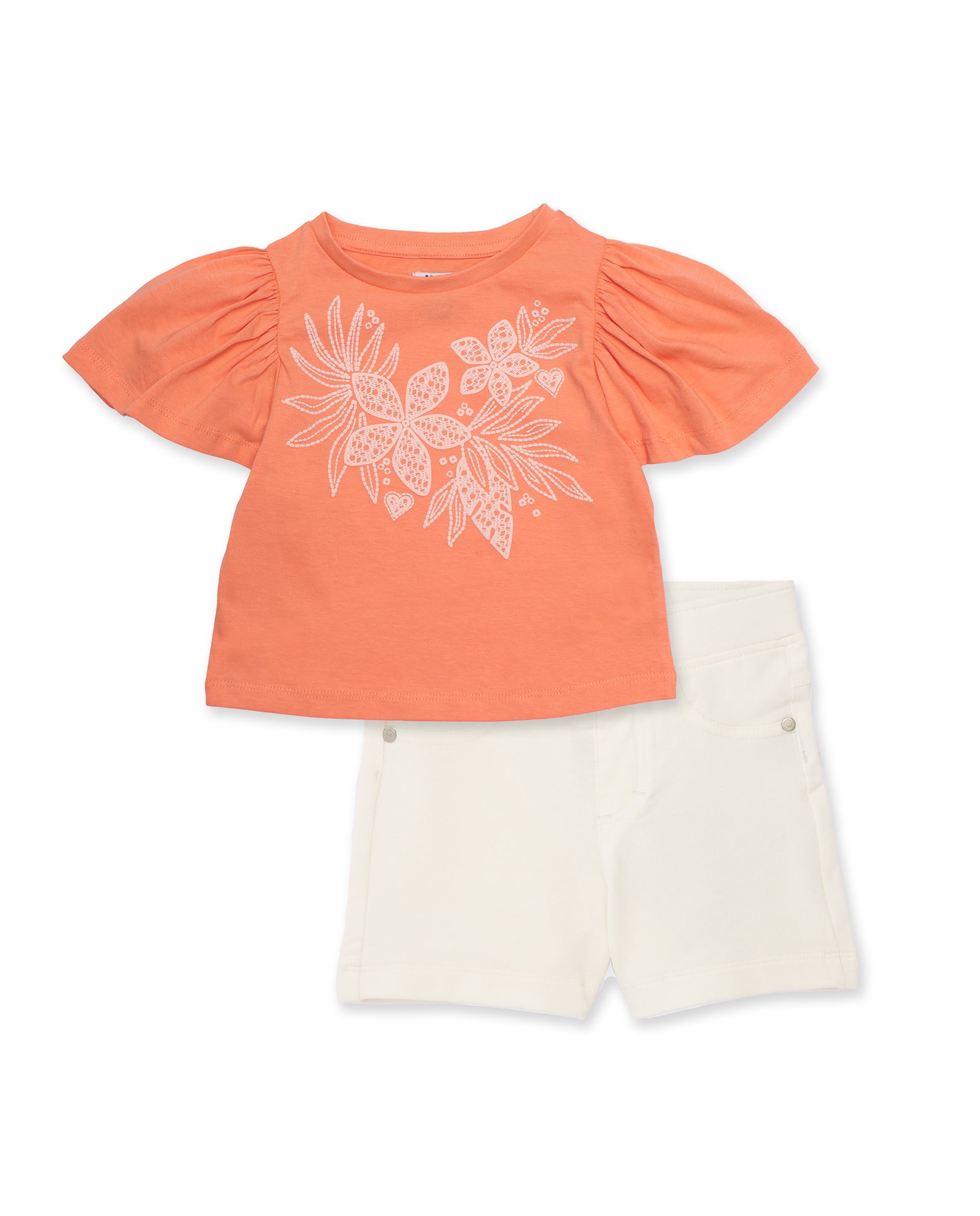 Conjunto de niña de punto con mangas abullonadas