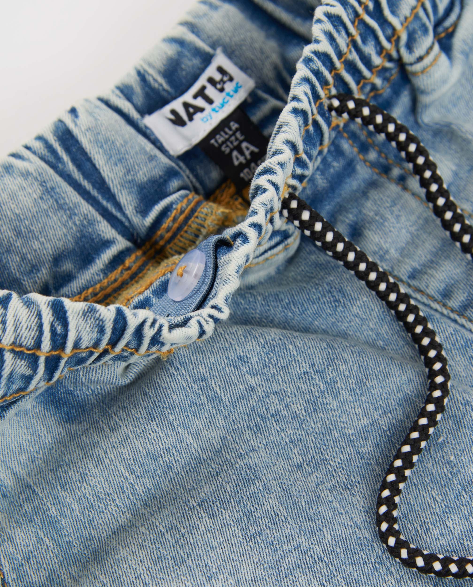 Bermuda de niño de plana y tejido denim