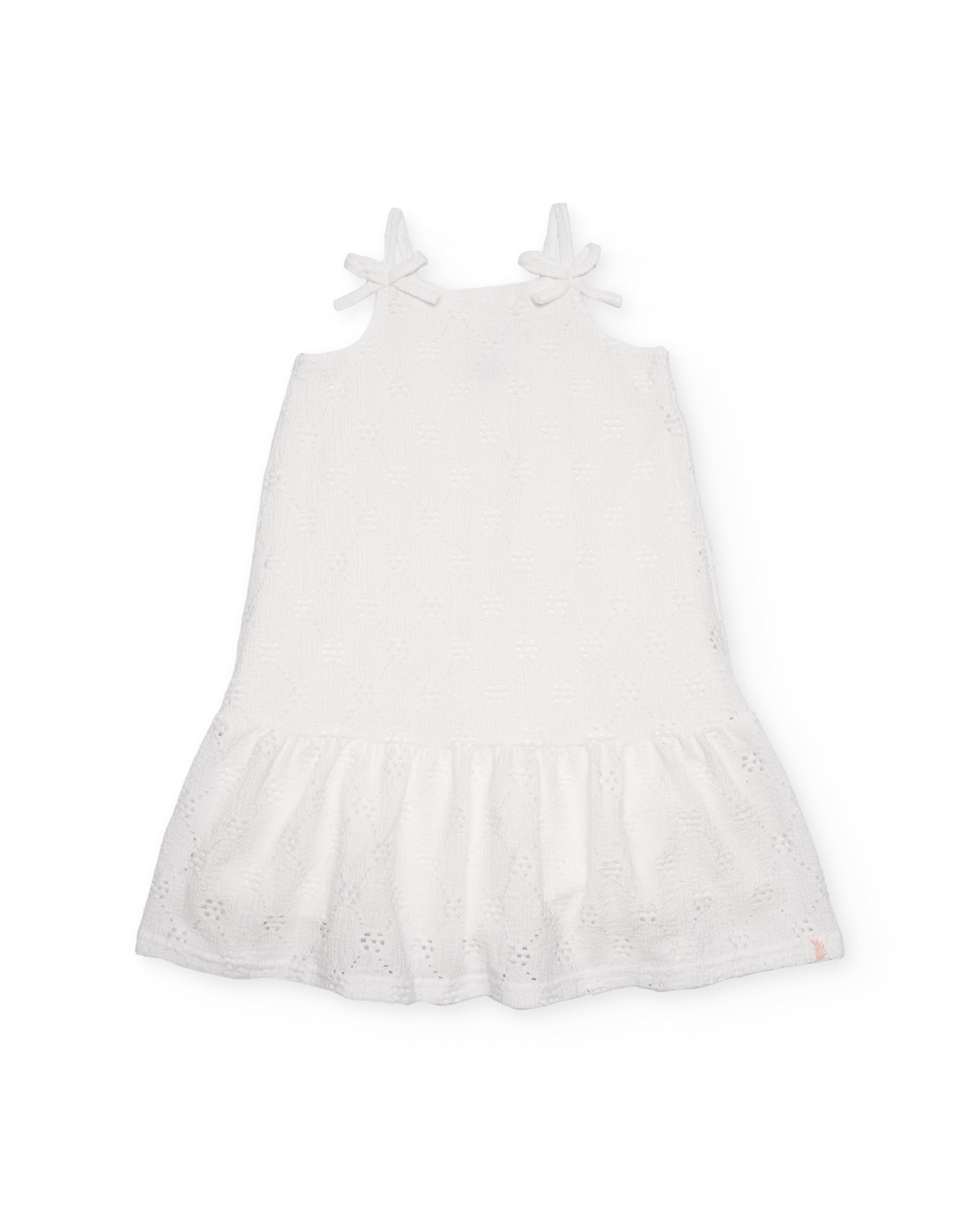 Vestido de niña de punto con motivos calados
