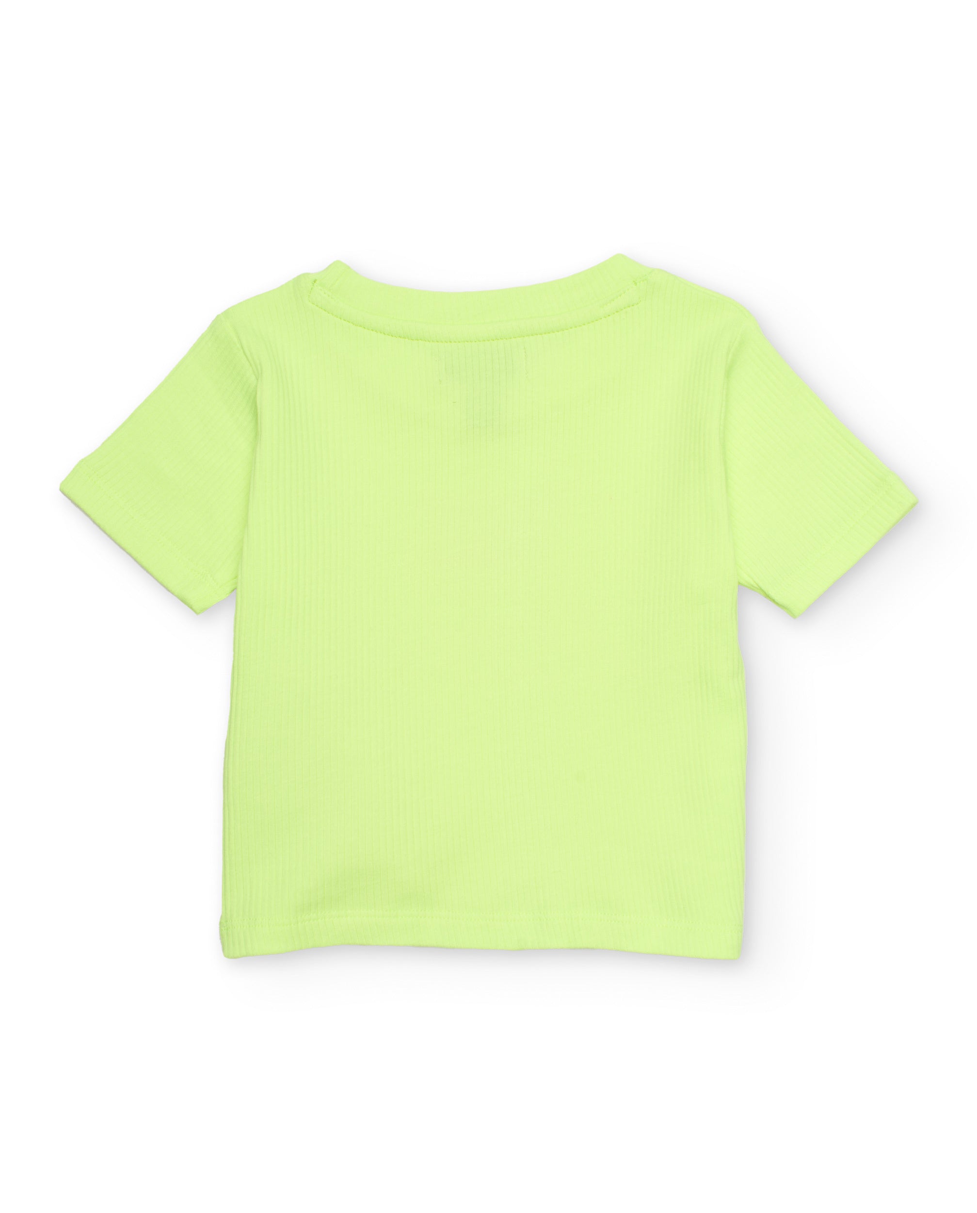 Camiseta de niña de punto con tejido acanalado