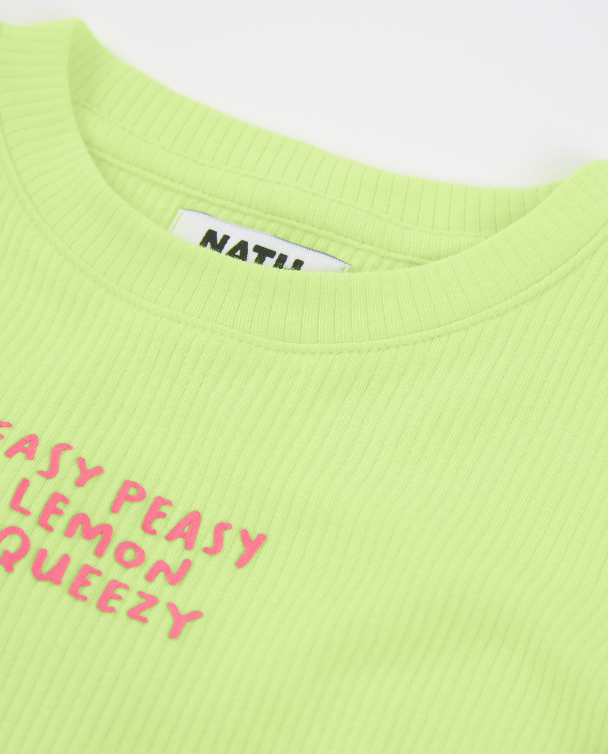 Camiseta de niña de punto con tejido acanalado
