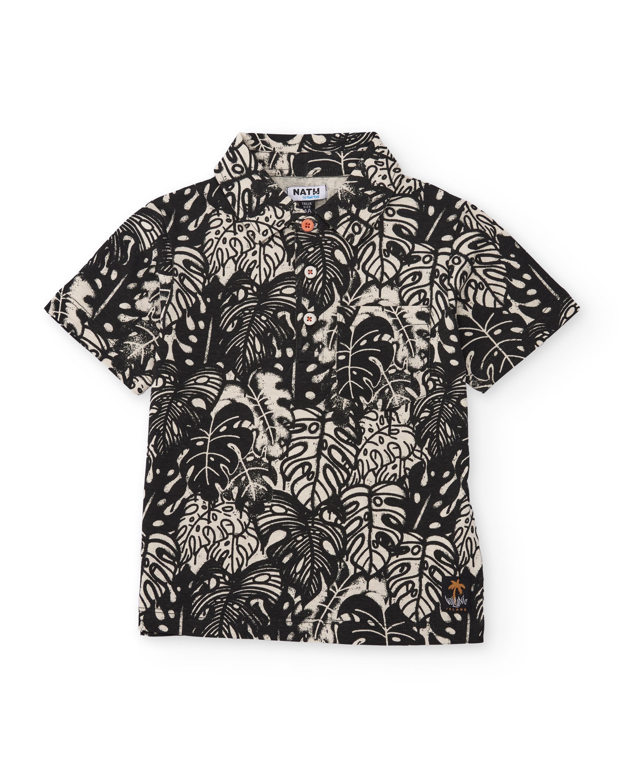 Polo de niño de punto con estampado integral