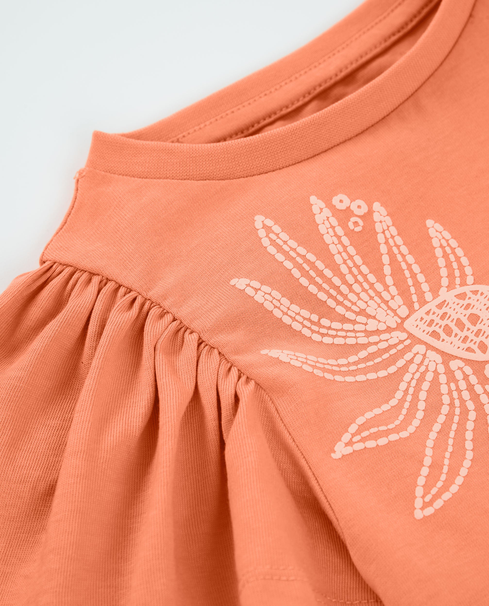 Camiseta de niña de punto con estampado floral
