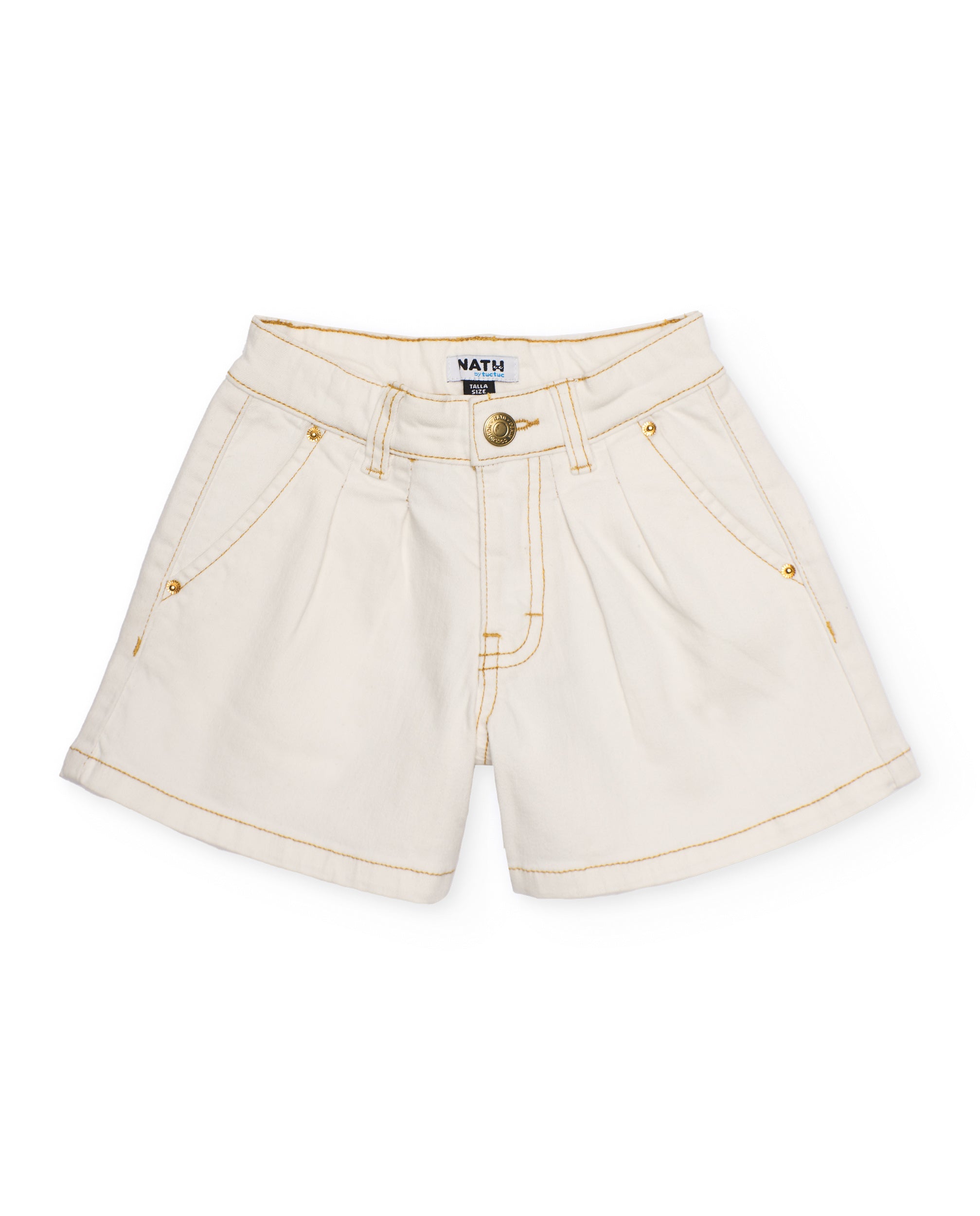 Short de niña de plana con tejido denim
