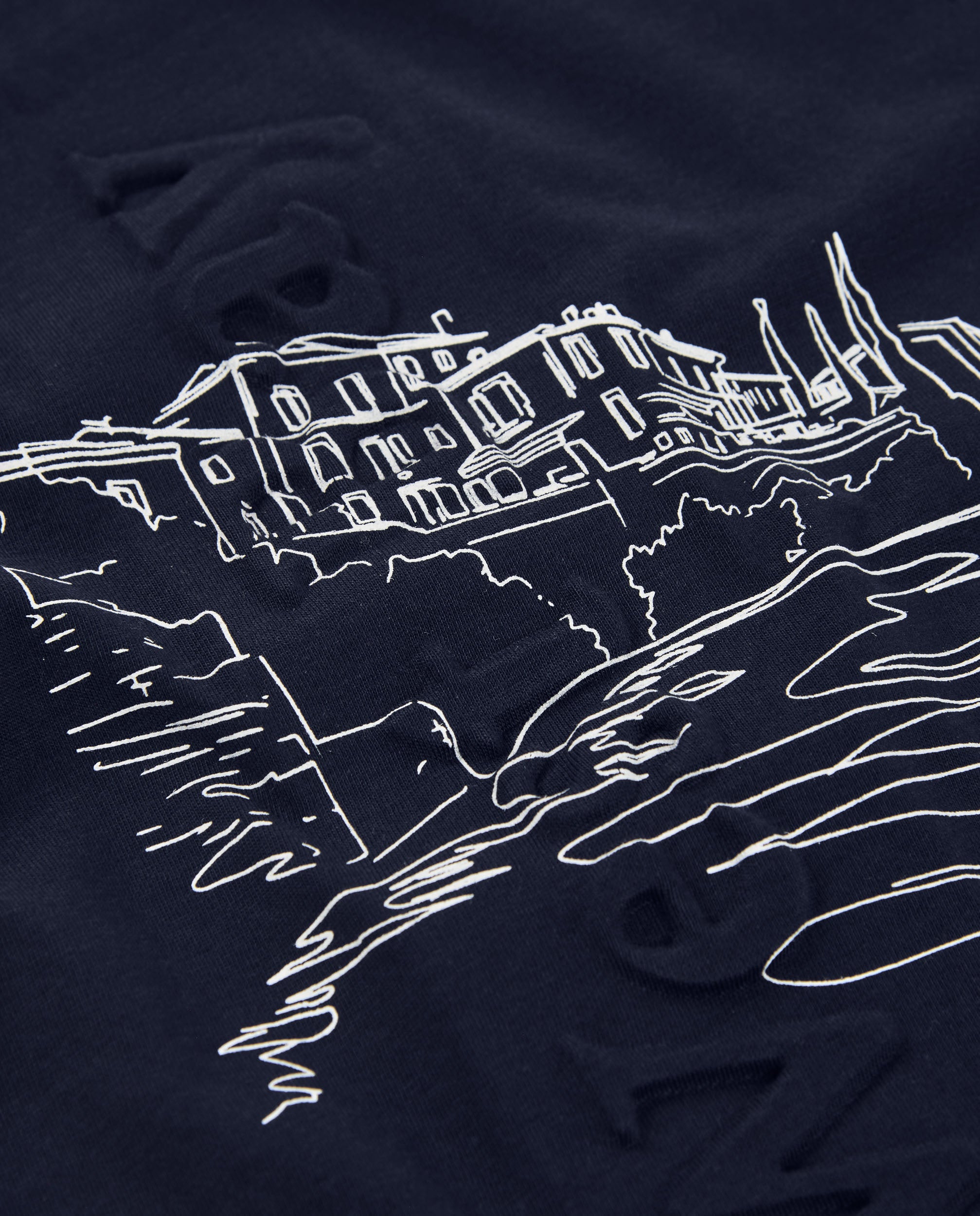 Camiseta de niño de punto con ilustración costera