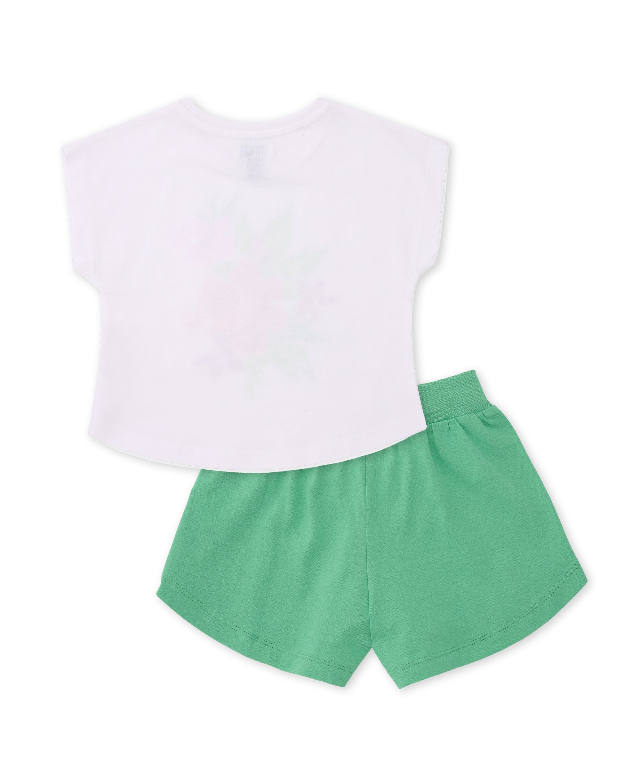 Conjunto de niña de punto con diseño floral