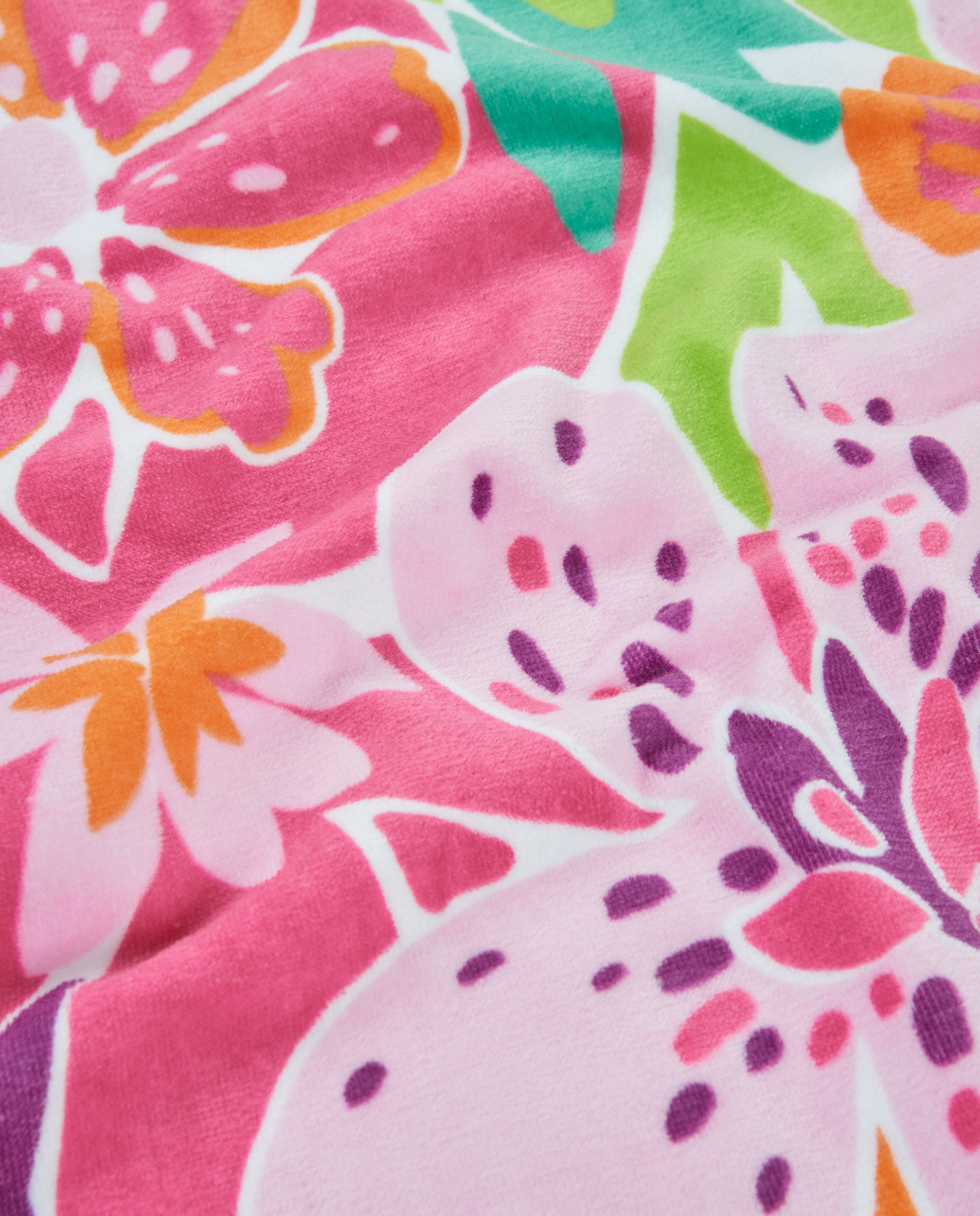 Toalla de niña de punto con diseño floral integral