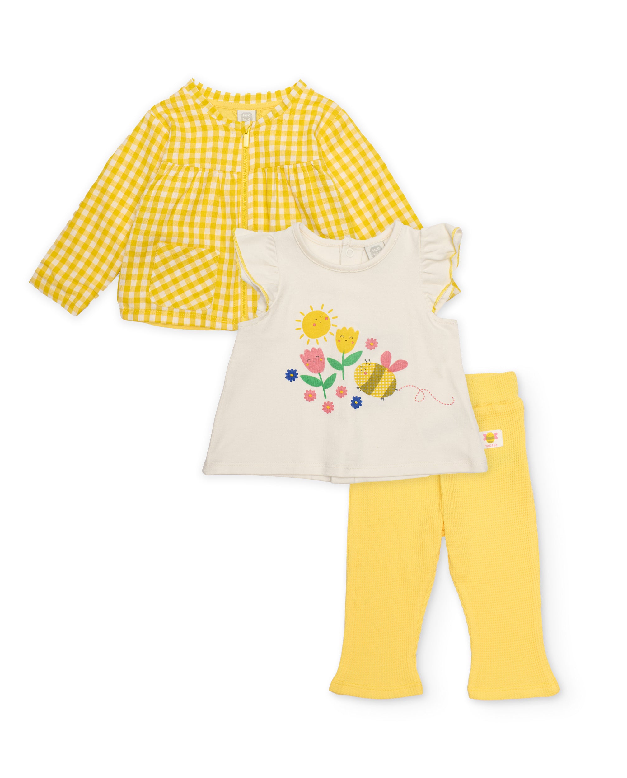 Conjunto de recién nacido de punto de tres piezas