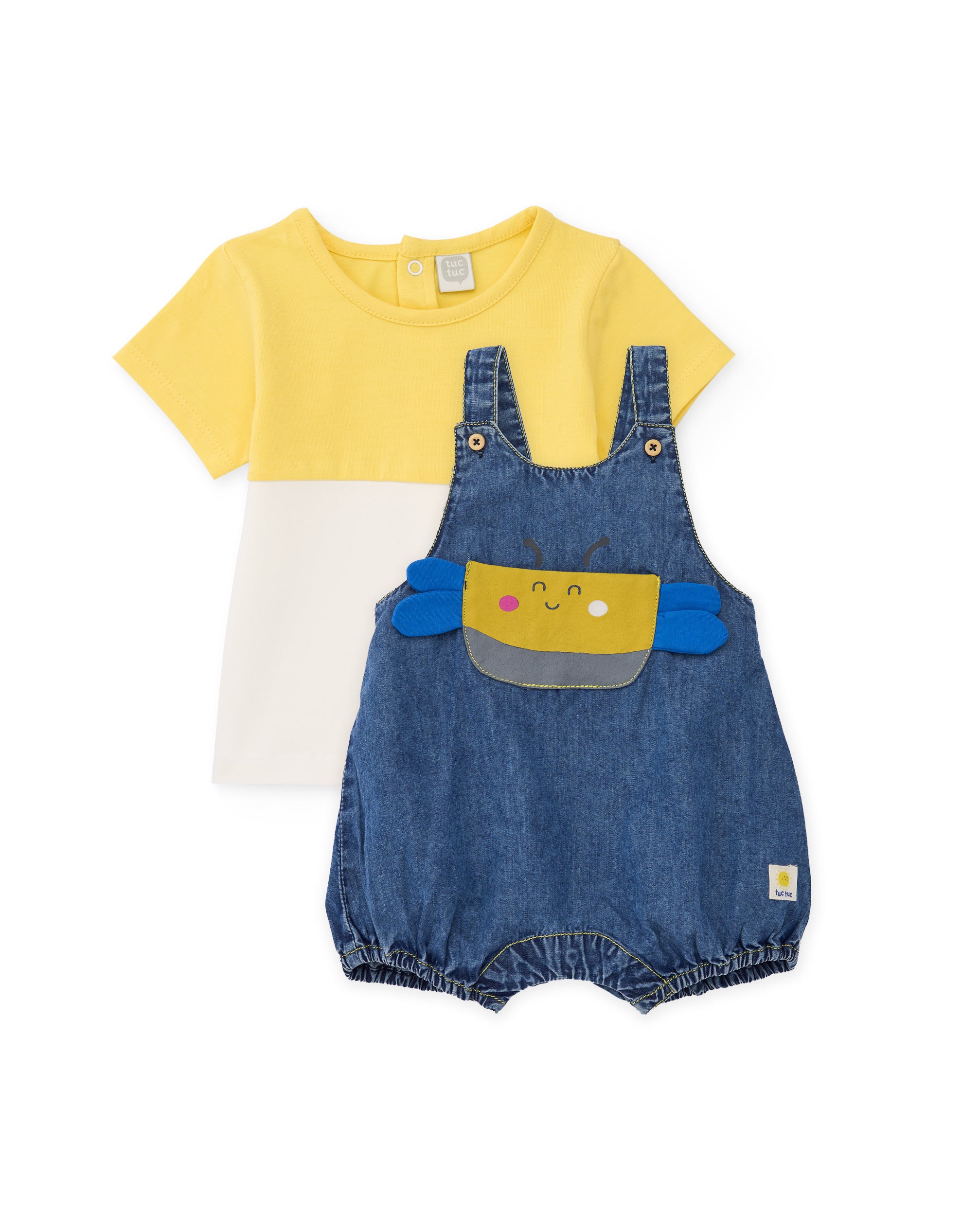Conjunto de recién nacido de punto y bolsillo frontal