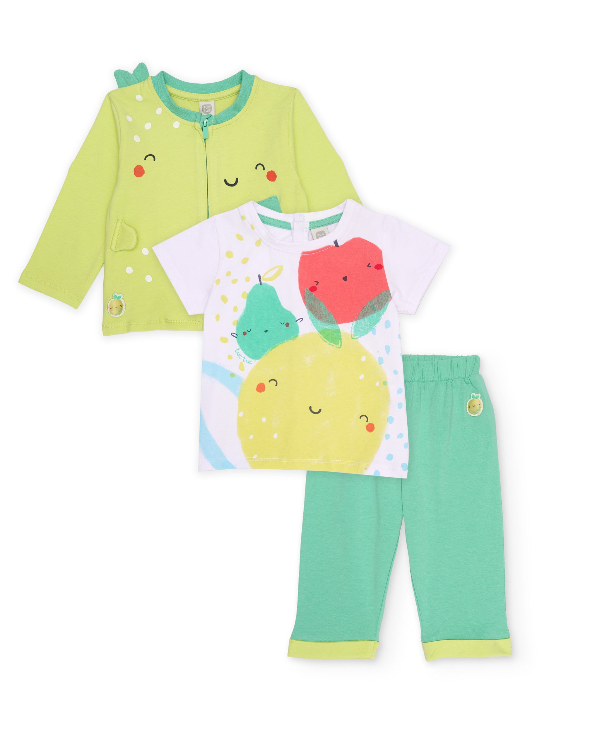 Conjunto de recién nacido de punto de tres piezas