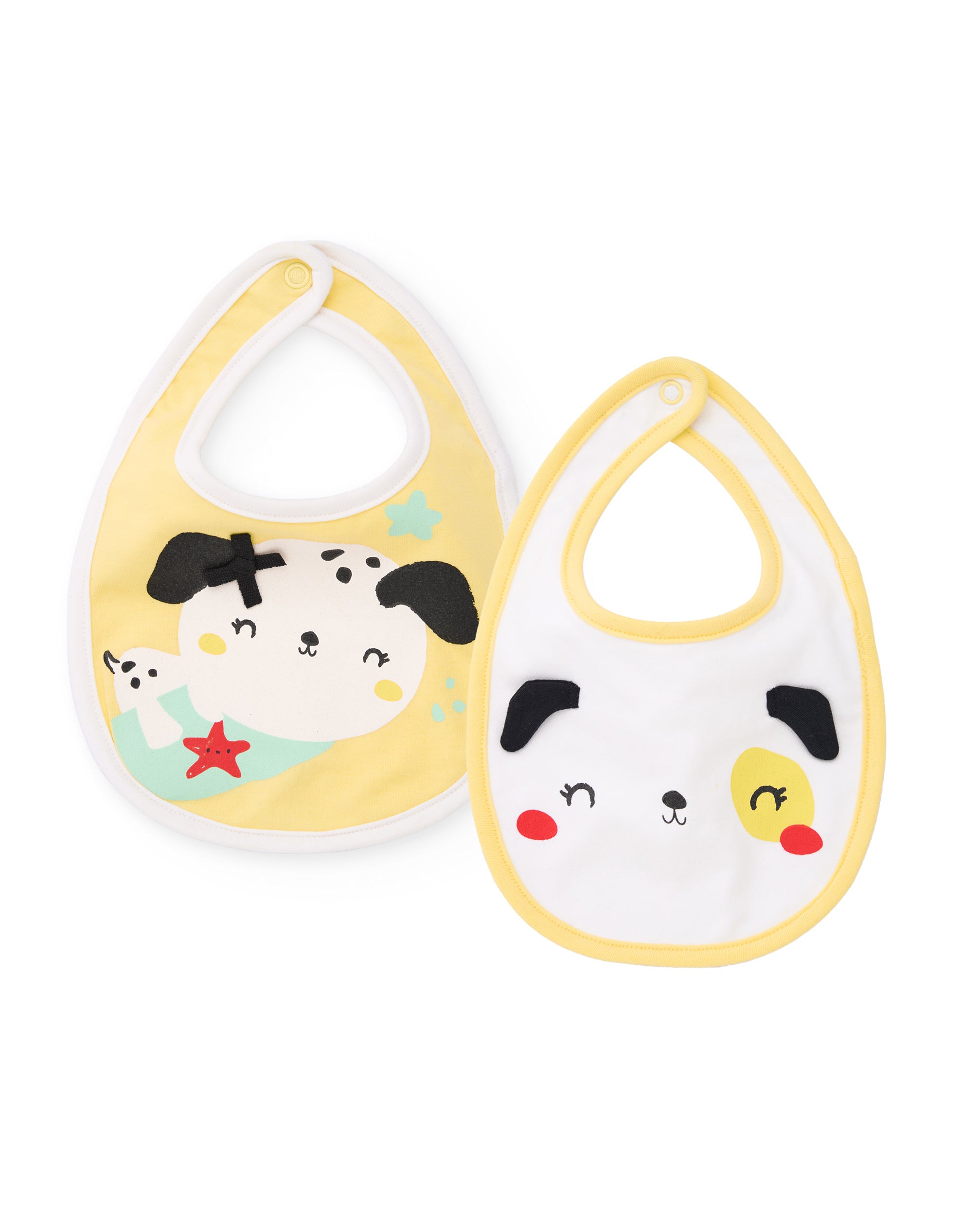 Conjunto de baberos de recién nacido de punto y diseño de perritos