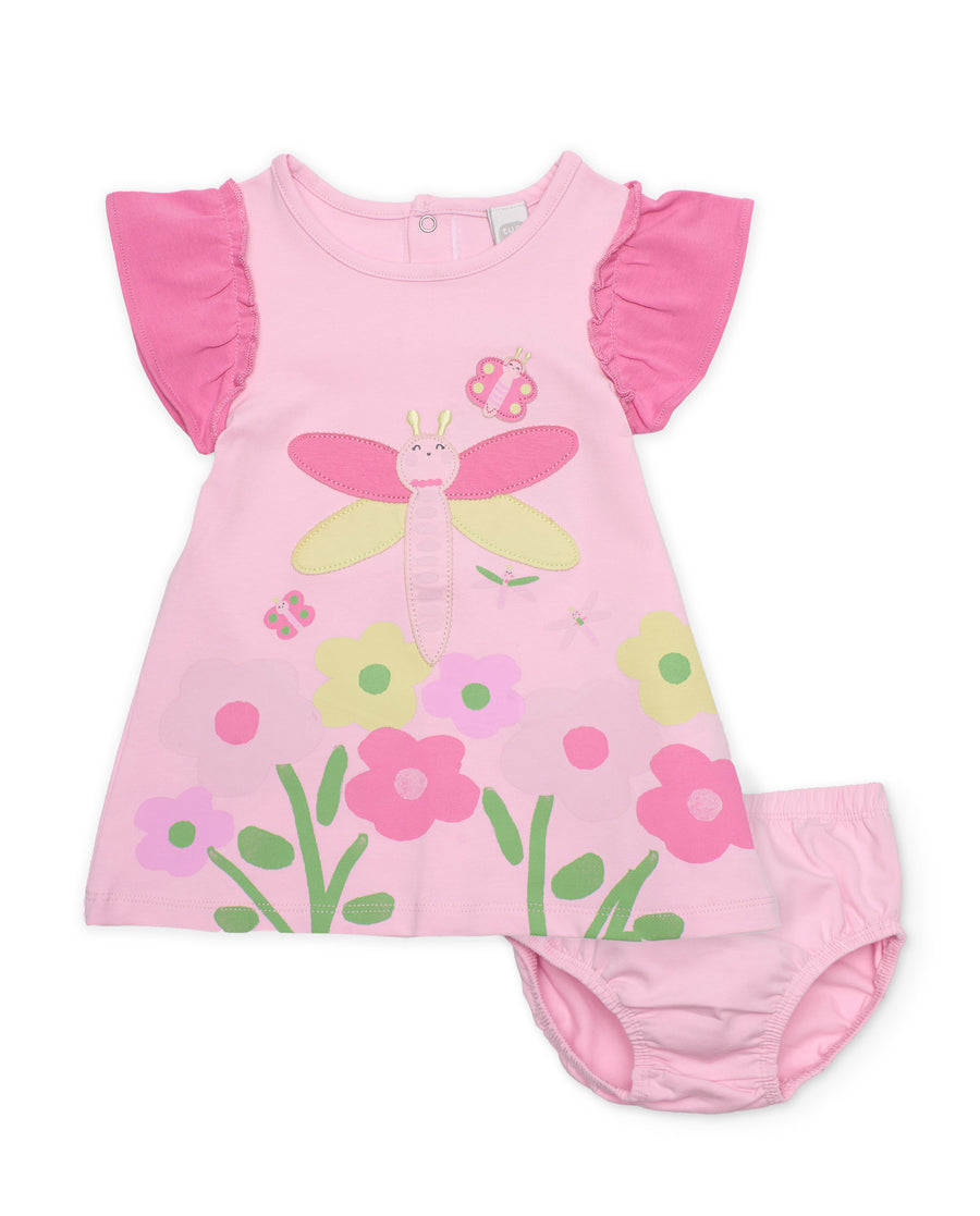 Robe en tricot pour nouveau-né avec motif libellule