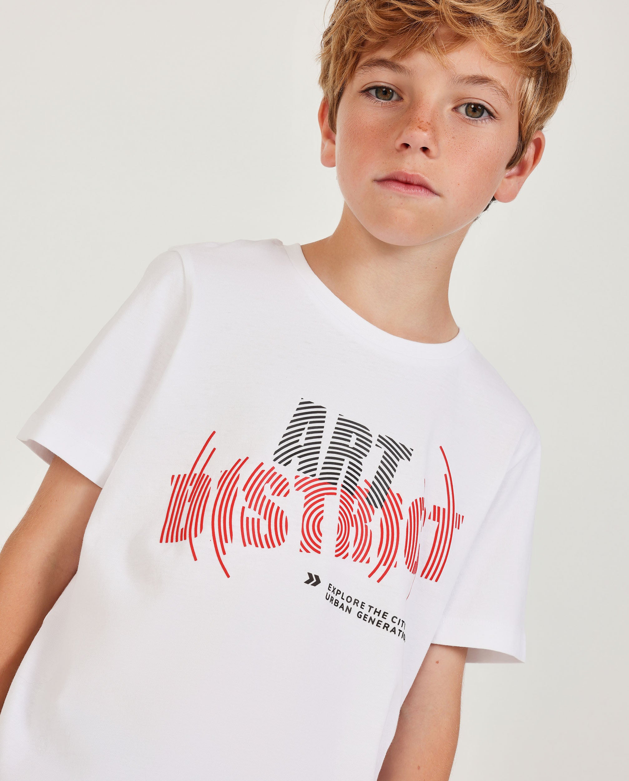 Camiseta de niño de punto con estampado frontal