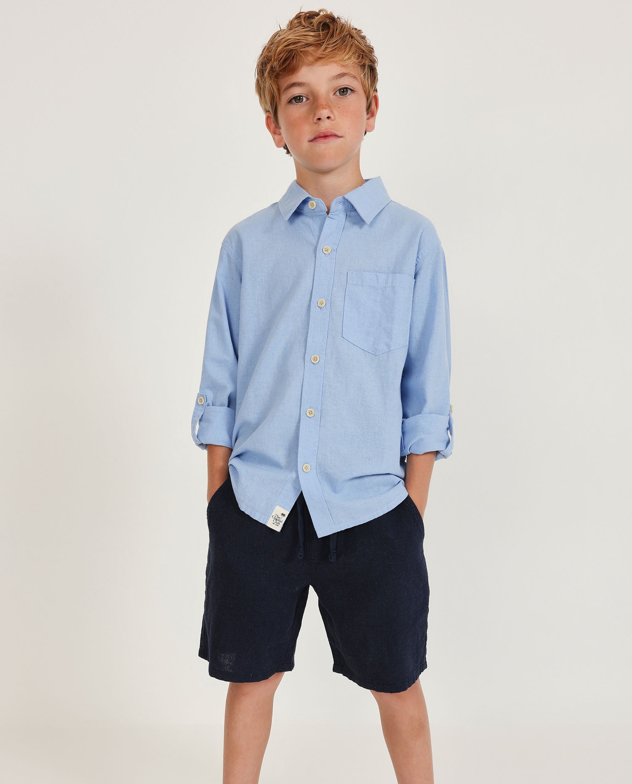 Bermuda de niño de plana con cordón ajustable