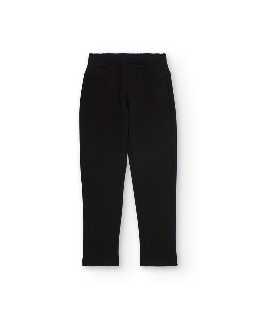 Girls' plush leggings with an elasticated waist and slim fit