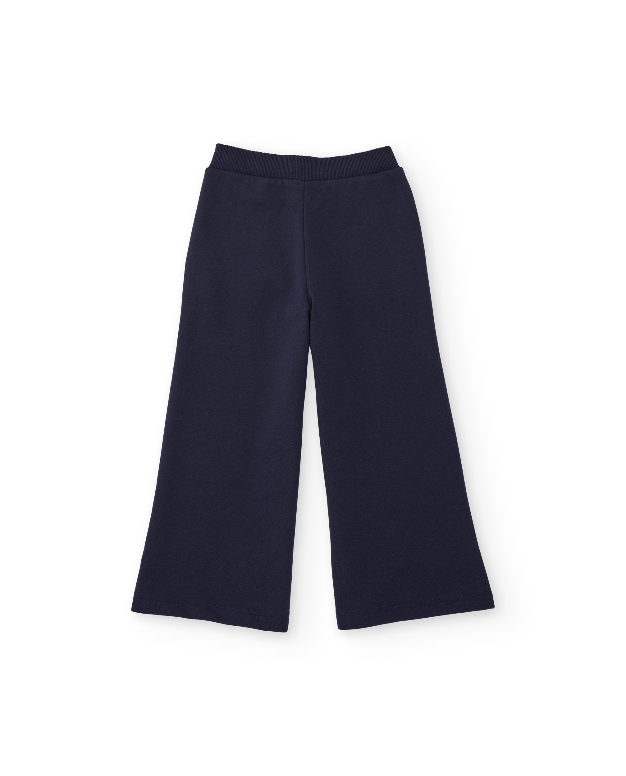 Pantalón de niña de felpa con corte recto y cintura alta