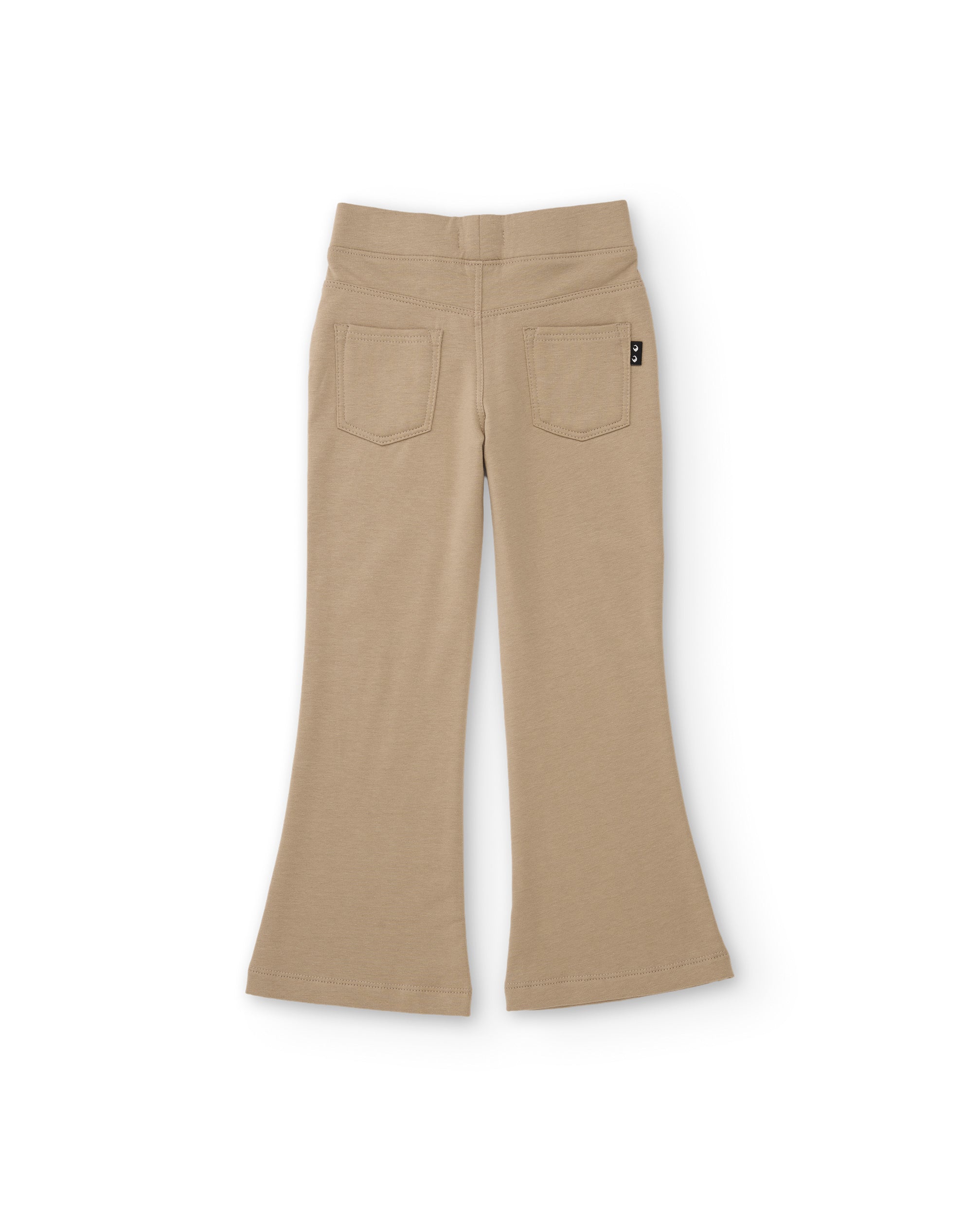 Pantalón de niña de felpa con corte acampanado y tiro medio