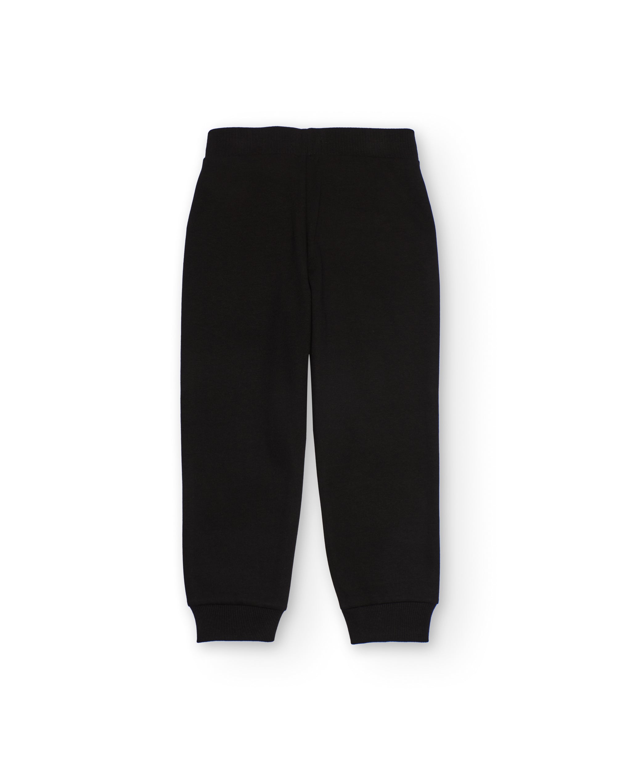 Pantalón de niño de felpa con cordón bicolor y bajos acanalados