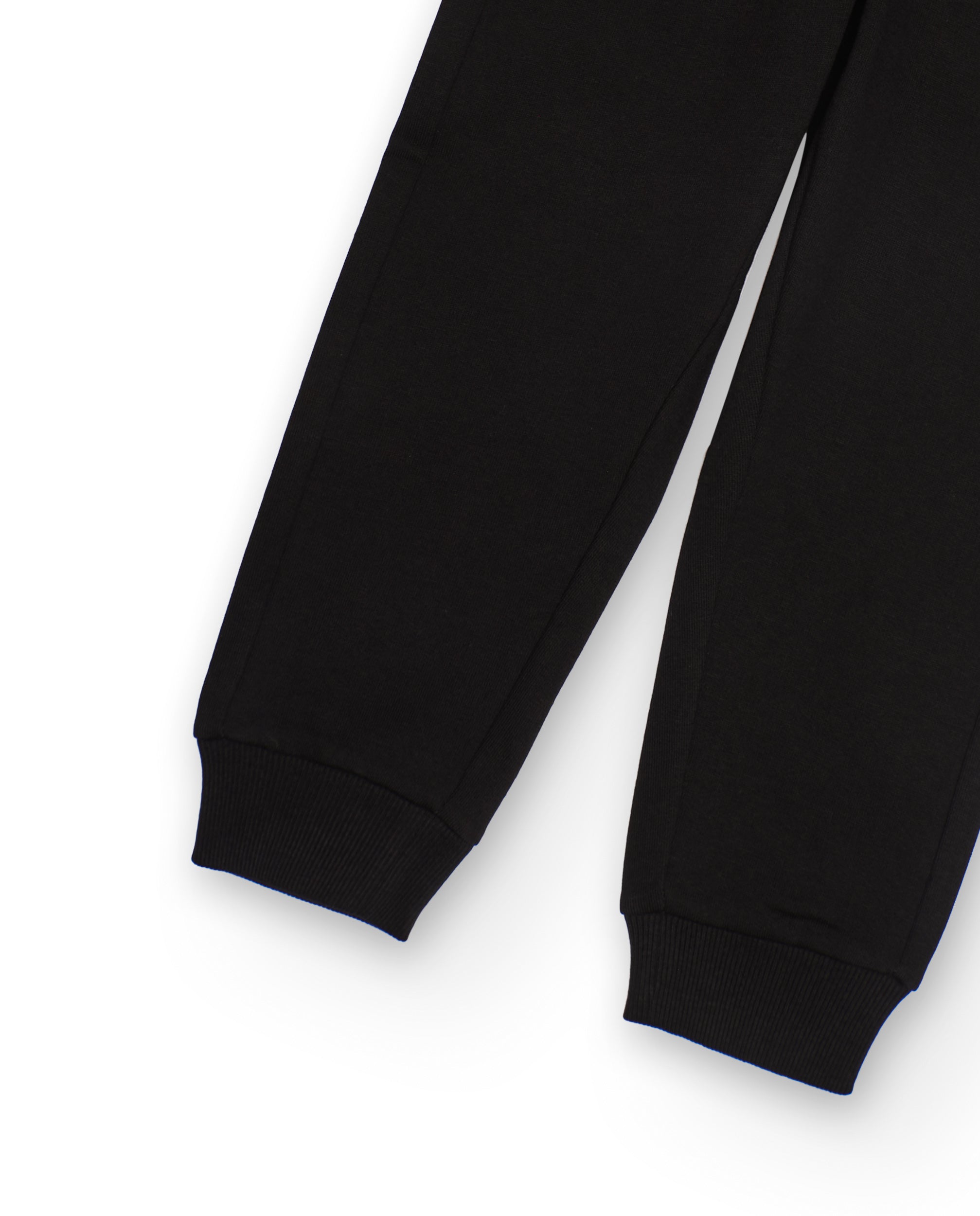 Pantalón de niño de felpa con cordón bicolor y bajos acanalados
