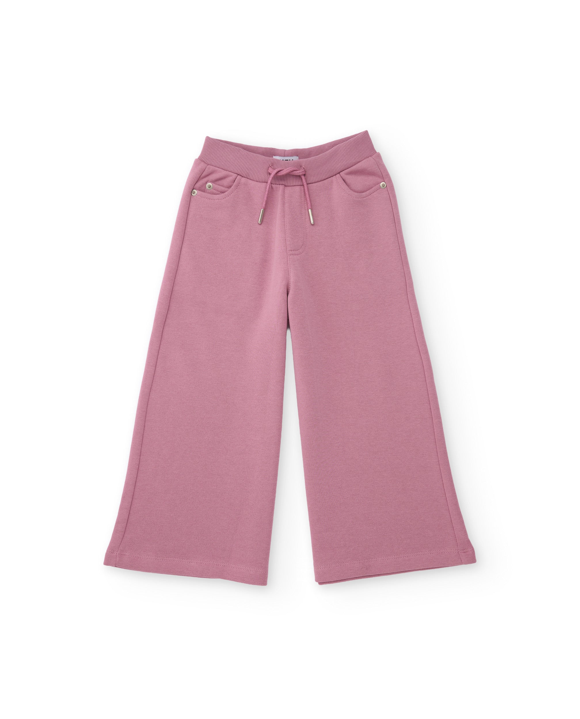 Conjunto de niña de punto con sudadera cropped y pantalón ancho