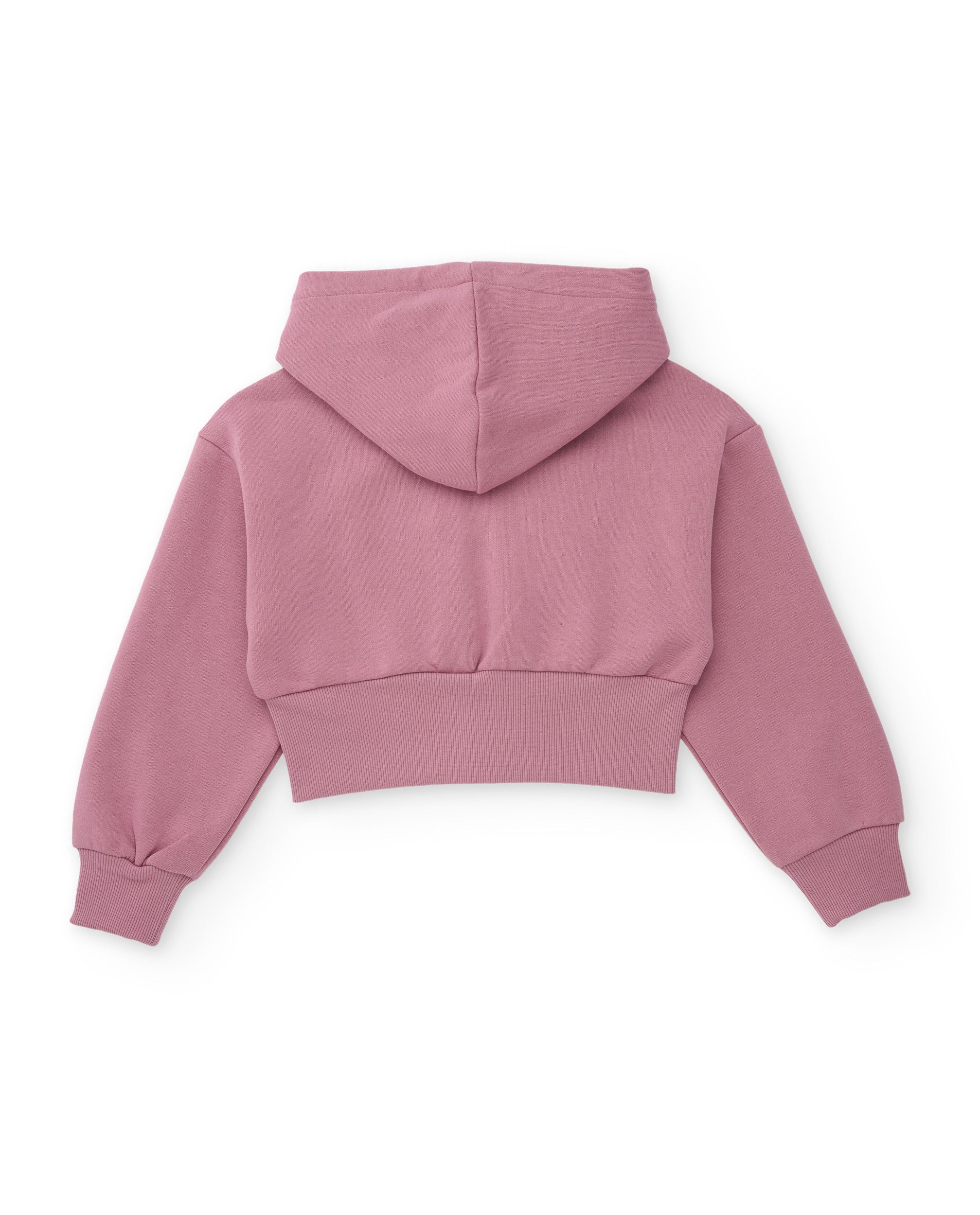 Conjunto de niña de punto con sudadera cropped y pantalón ancho