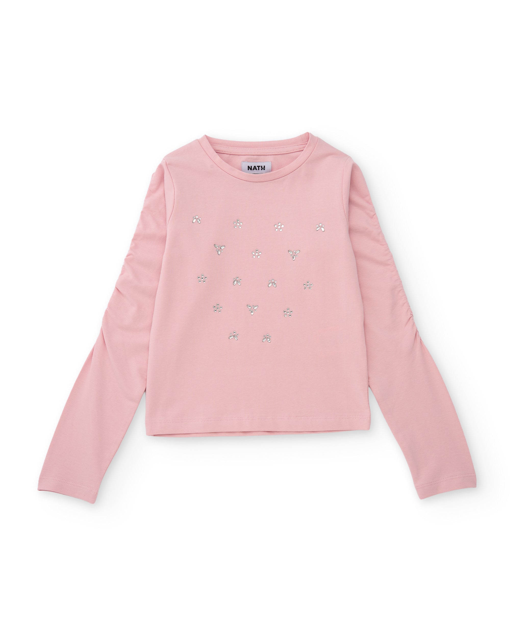 T-shirt de menina em malha com apliques brilhantes
