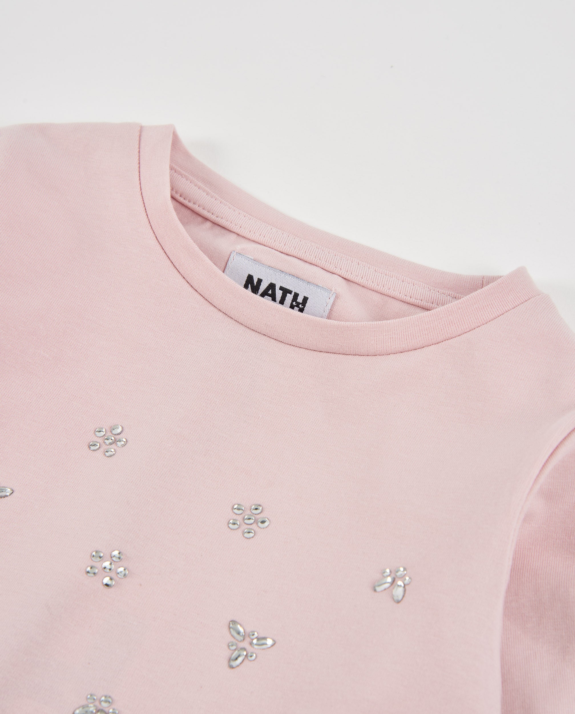 T-shirt de menina em malha com apliques brilhantes