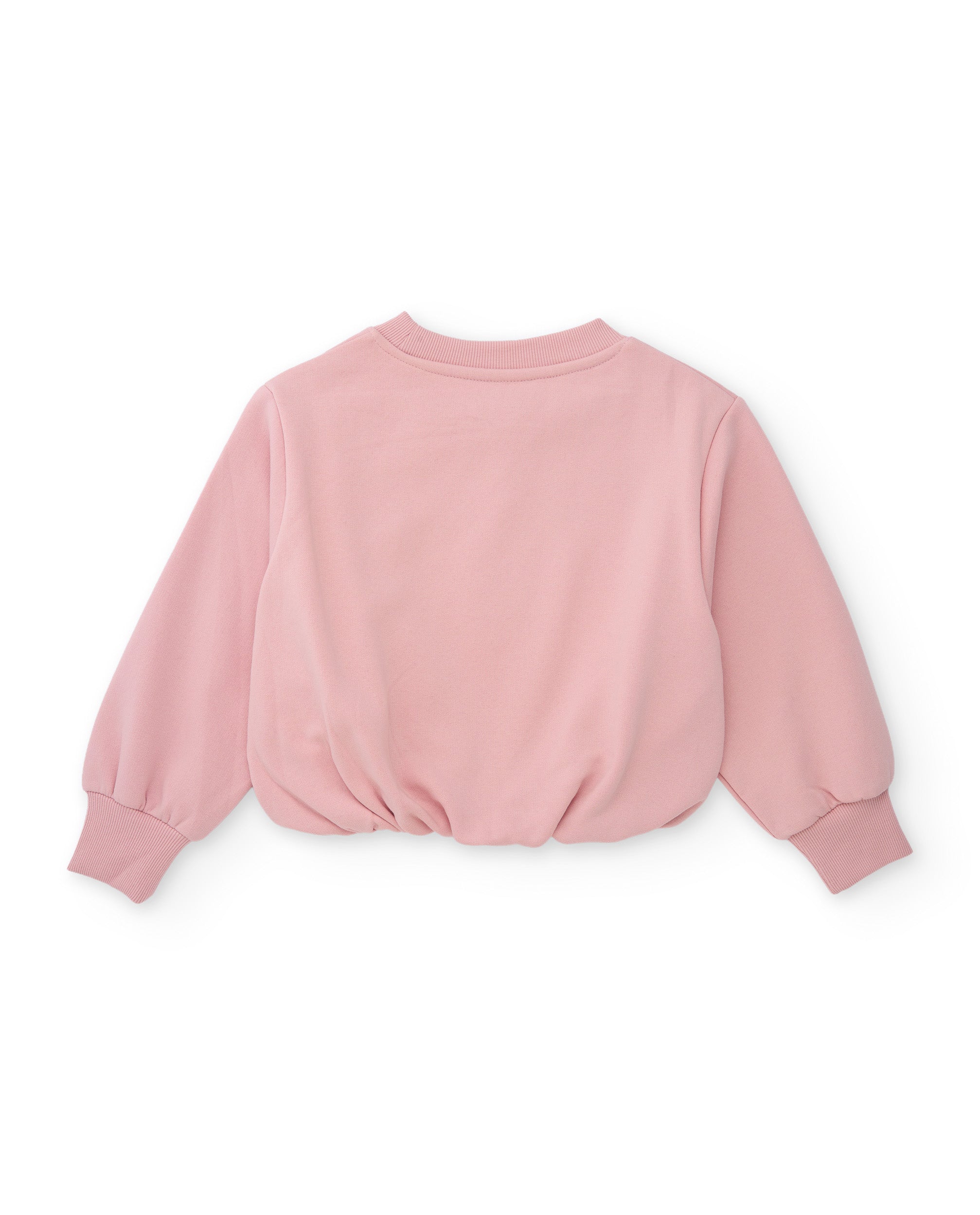 Sudadera de niña de felpa con estampado perrito y cintura fruncida