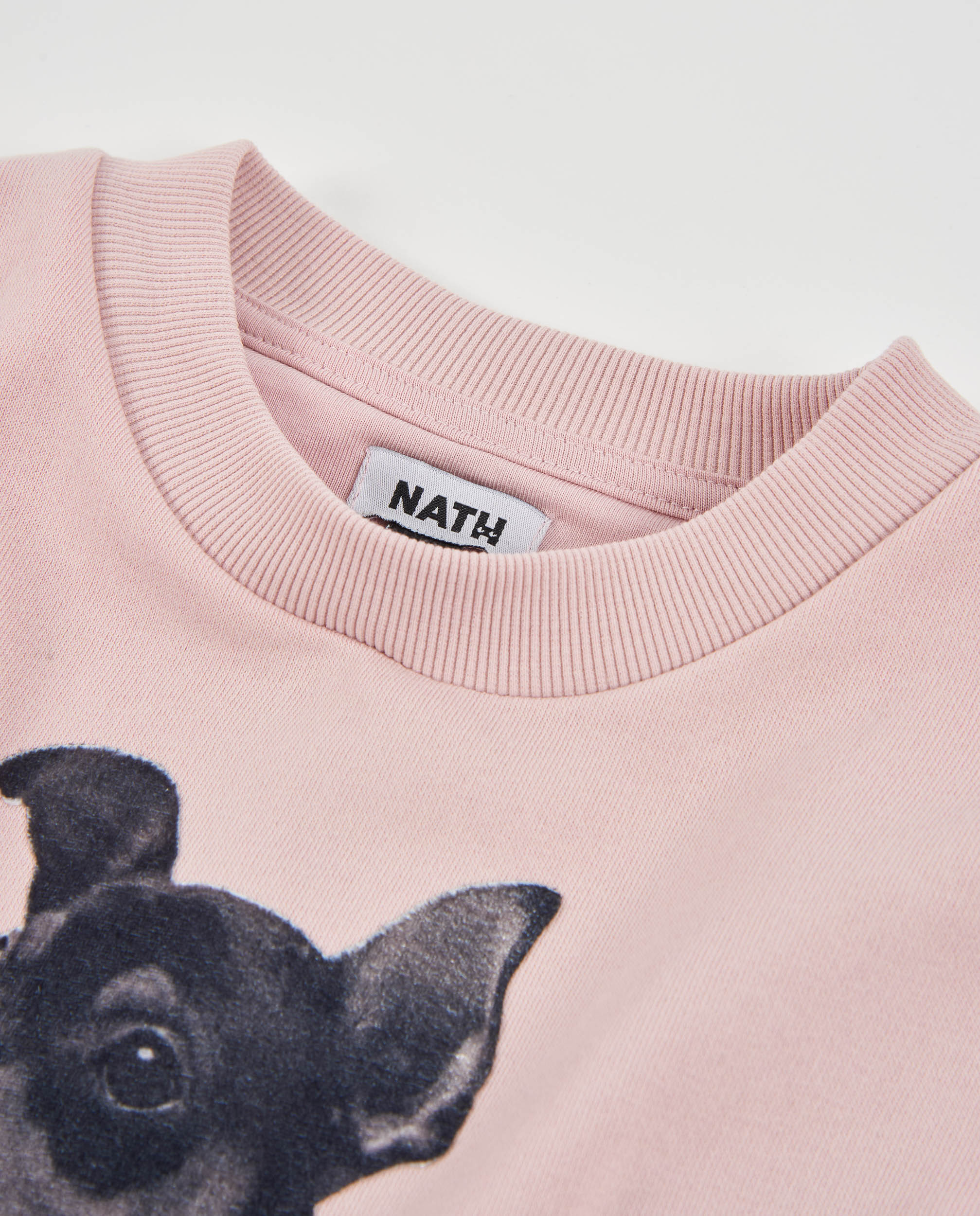 Sudadera de niña de felpa con estampado perrito y cintura fruncida