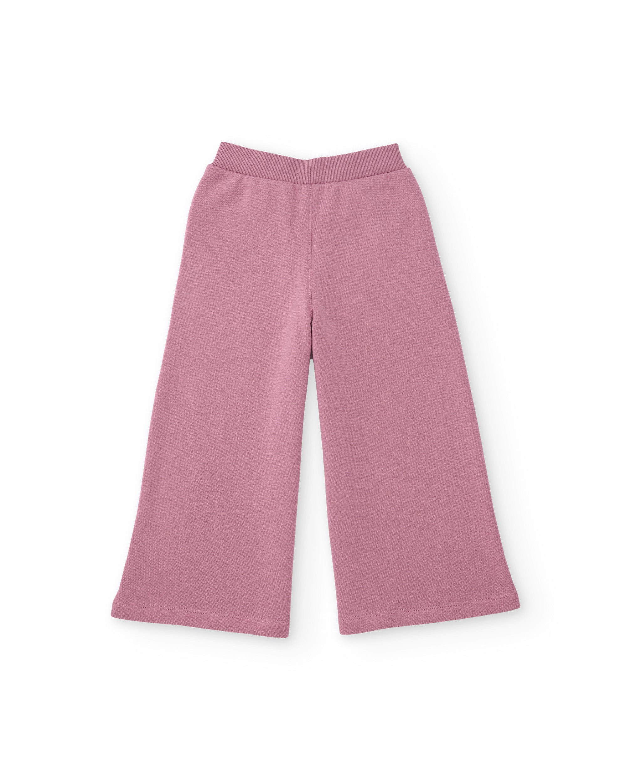Pantalón de niña de punto con corte ancho y cintura elástica