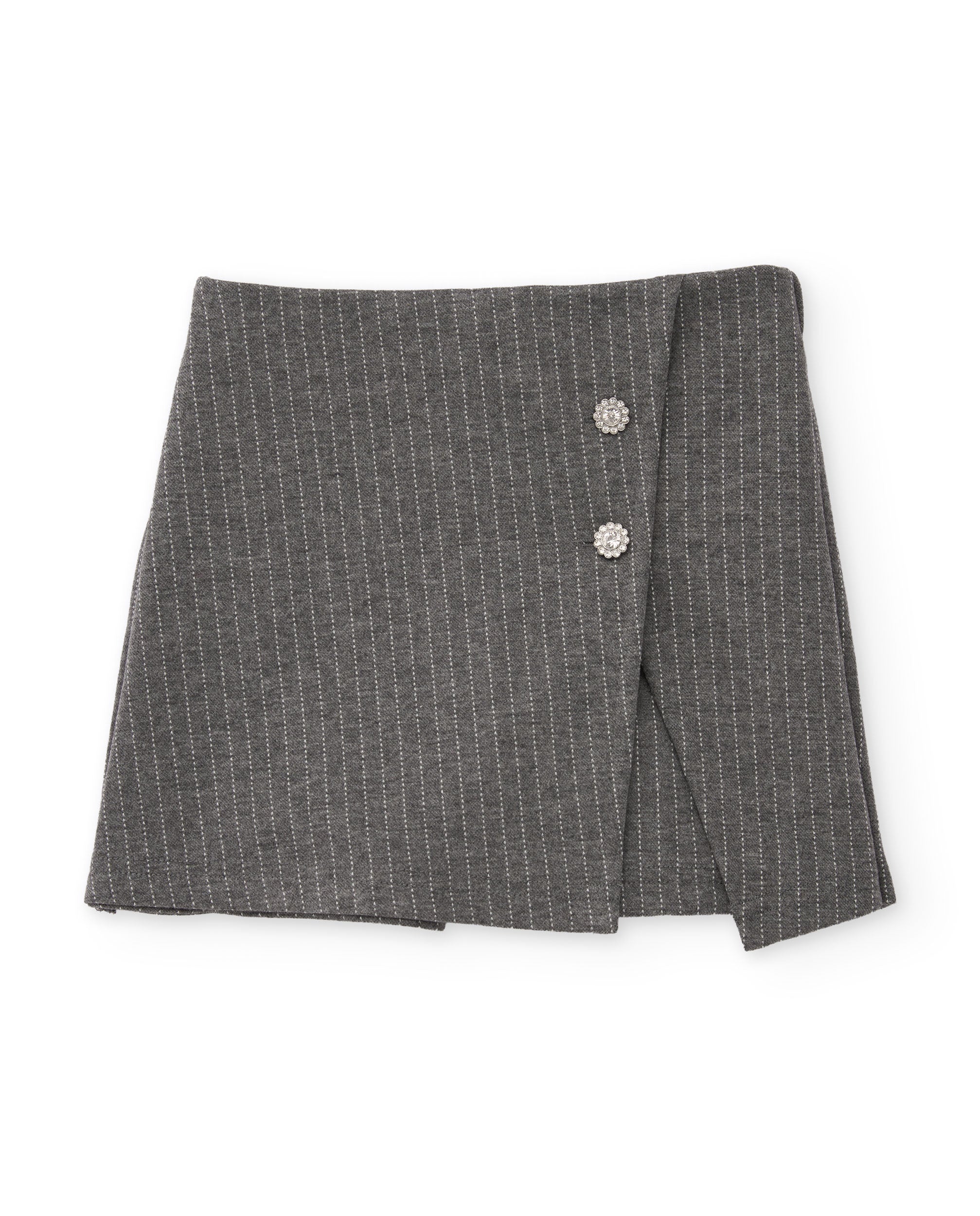 Falda pantalón de niña de punto con corte plisado y rayas