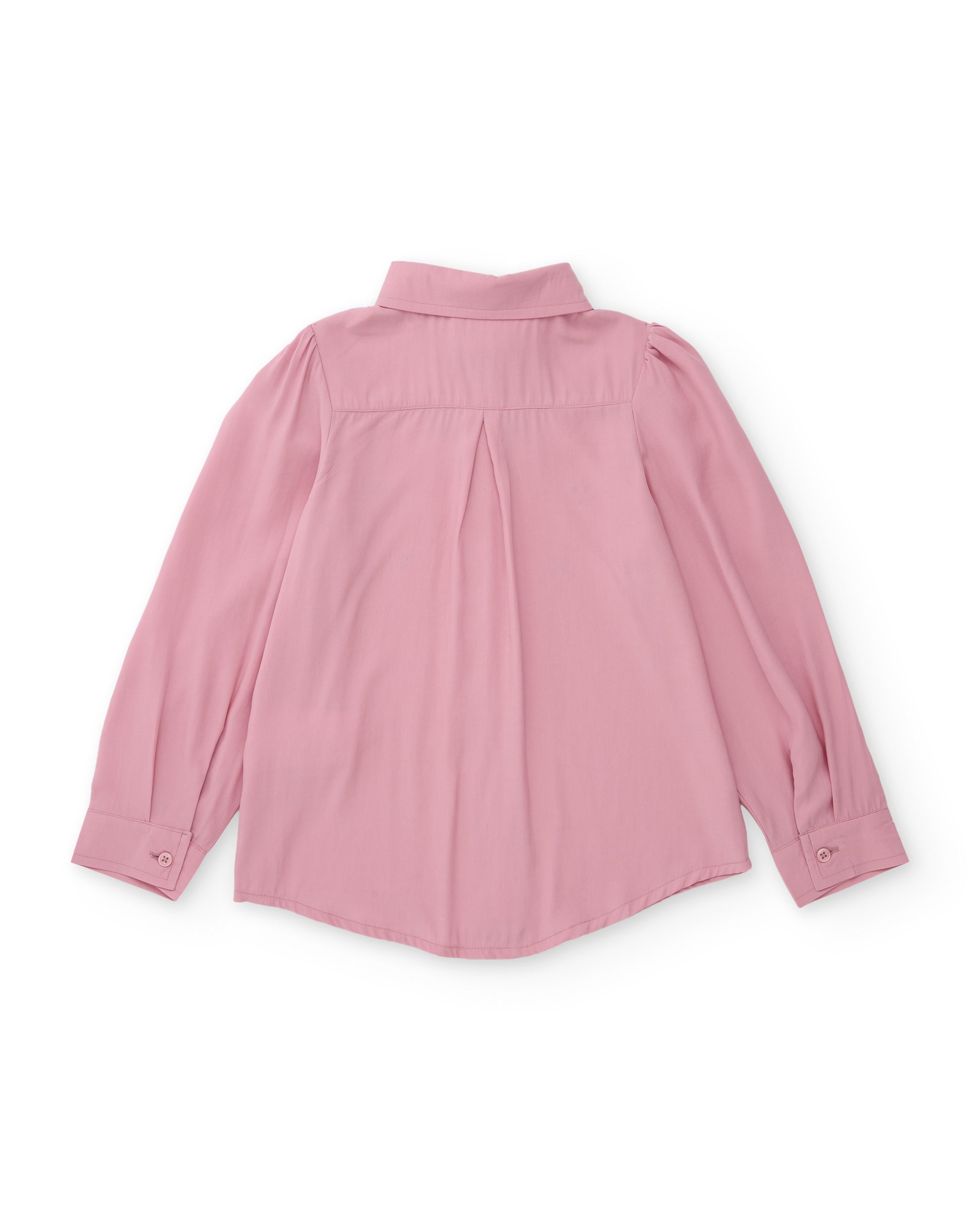 Camisa de niña de tela plana con bordados de gemas y manga larga