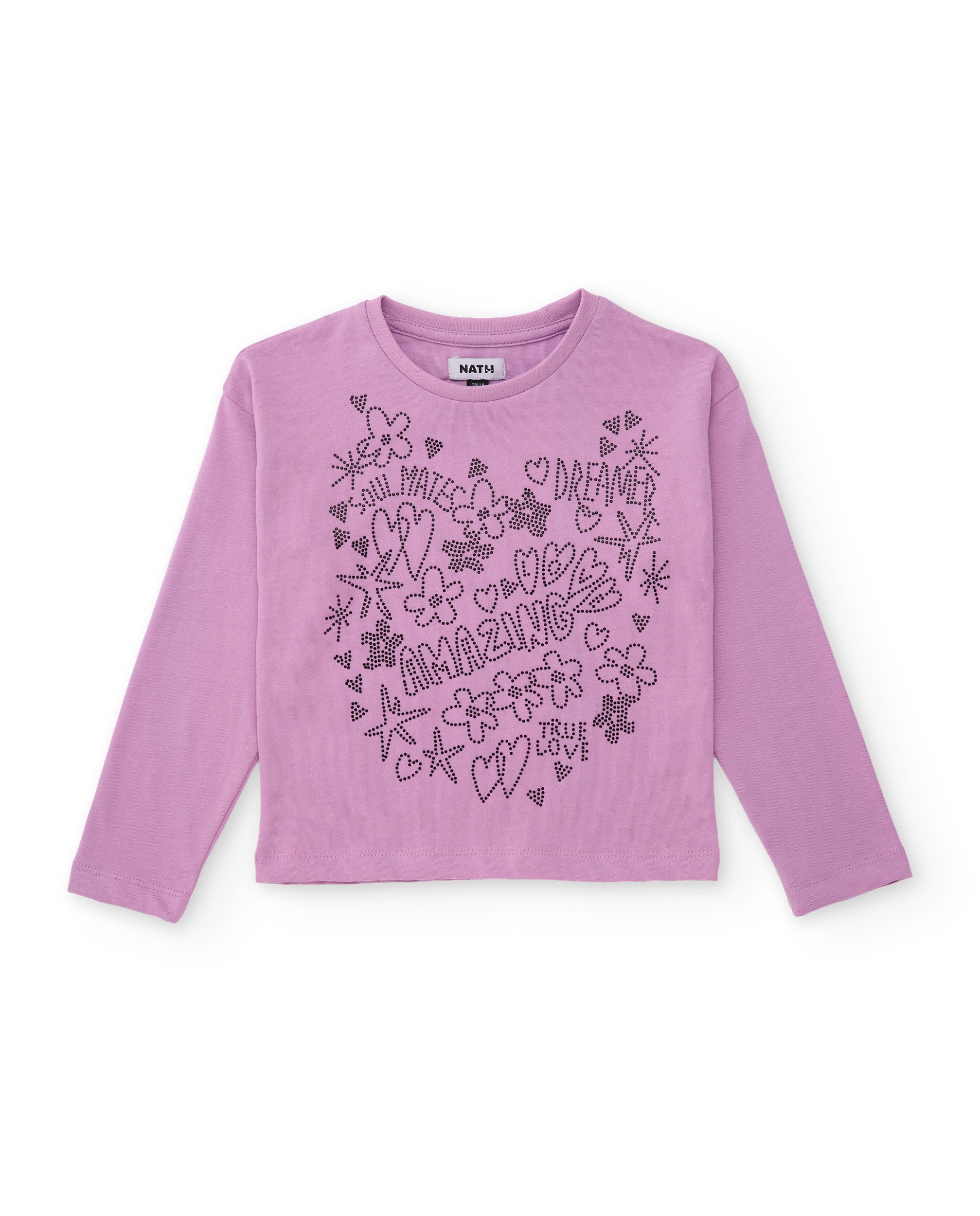 Conjunto de niña de punto con camiseta de estampado floral y leggings a juego
