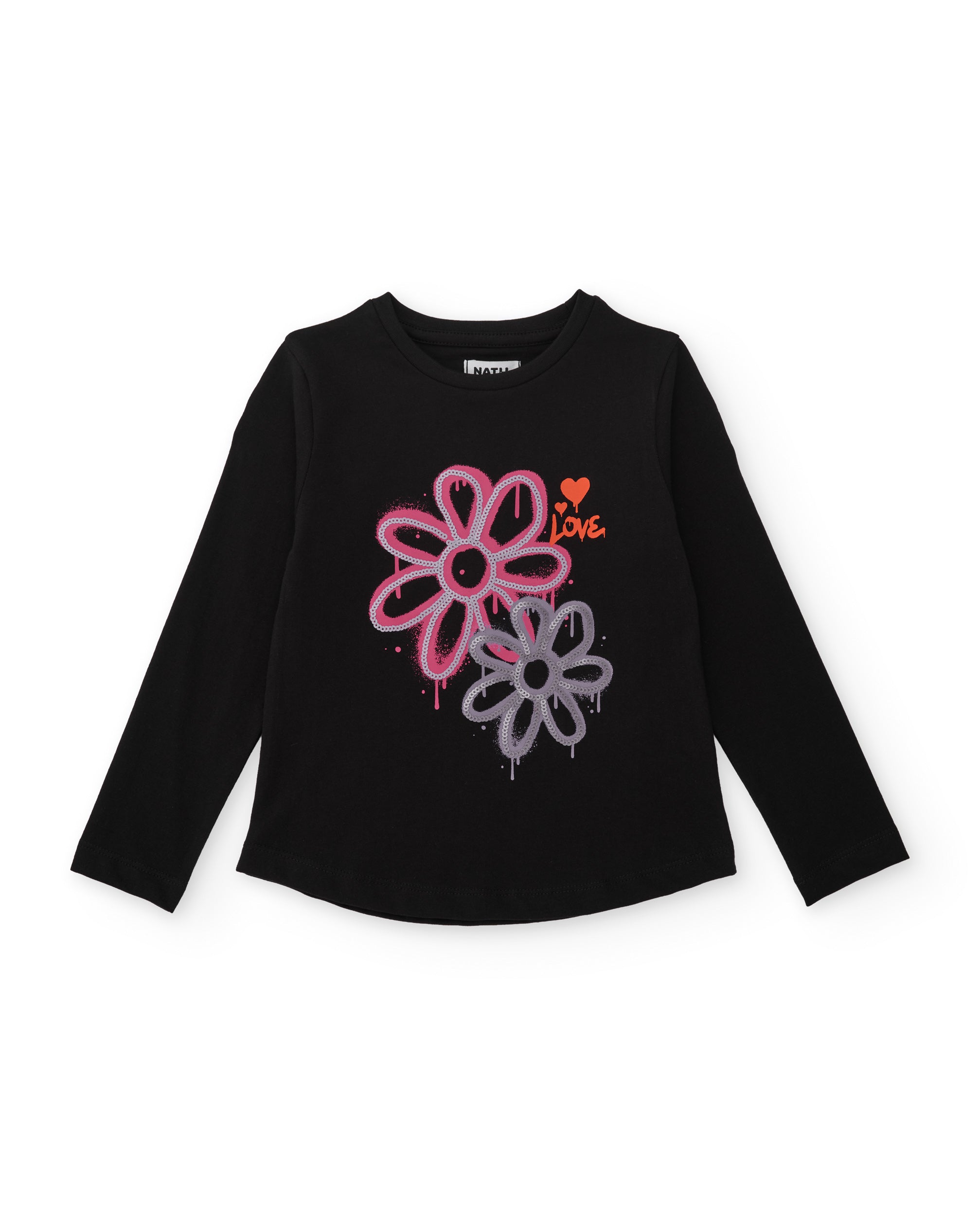 Conjunto de niña con camiseta floral y leggings de punto elásticos