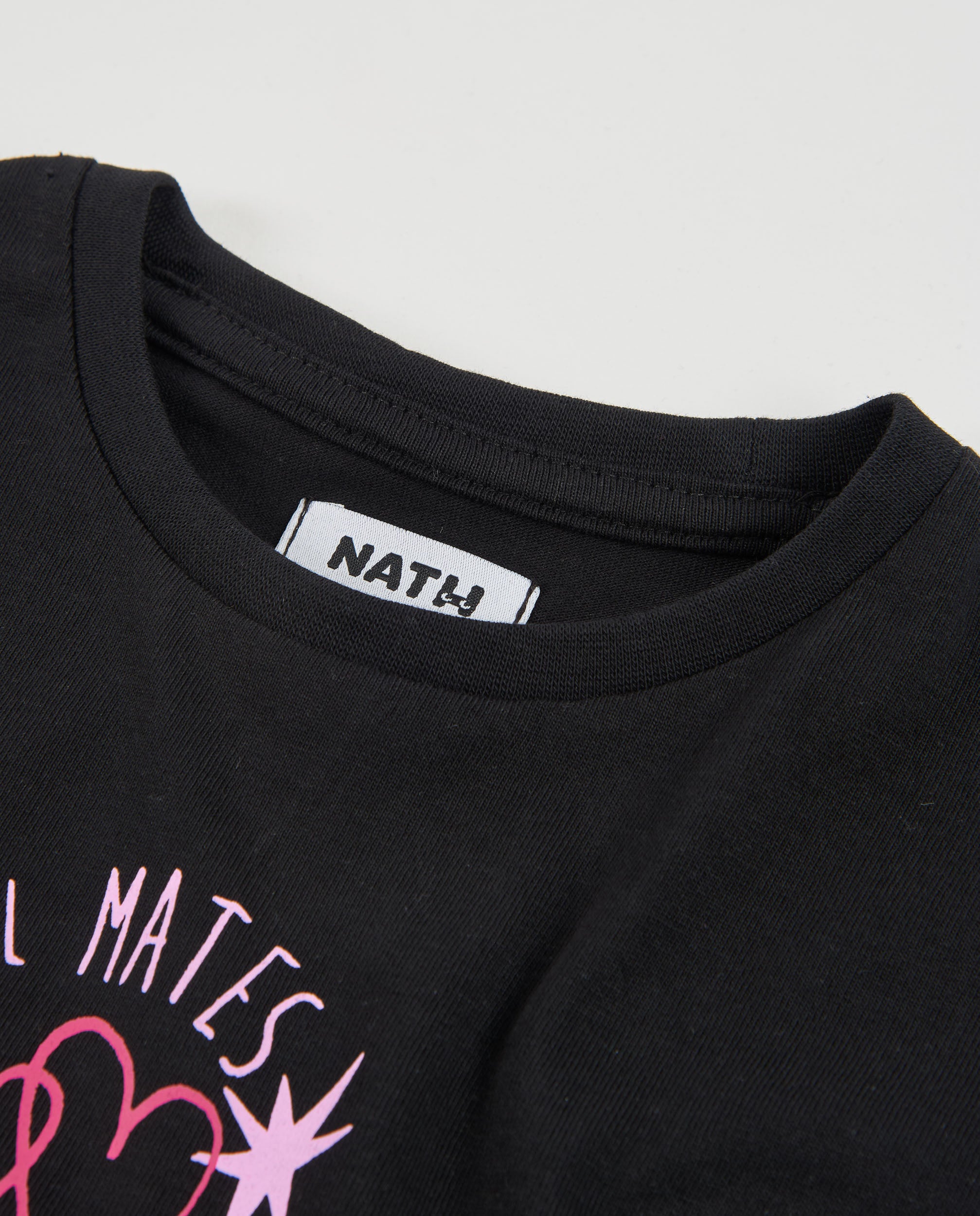 Camiseta de niña de punto con manga larga y estampado gráfico