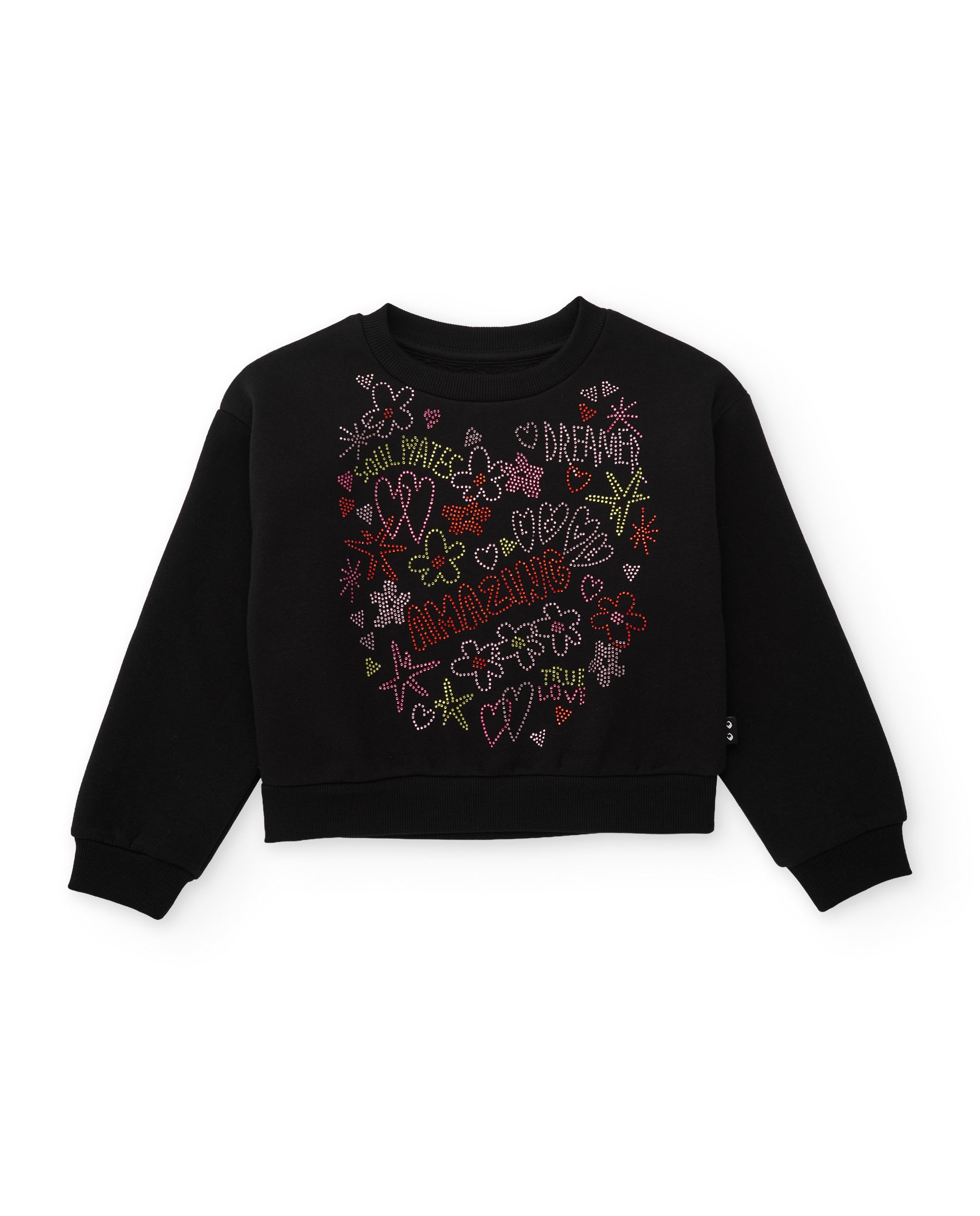 Sudadera de niña de felpa con estampado de estrellas y flores