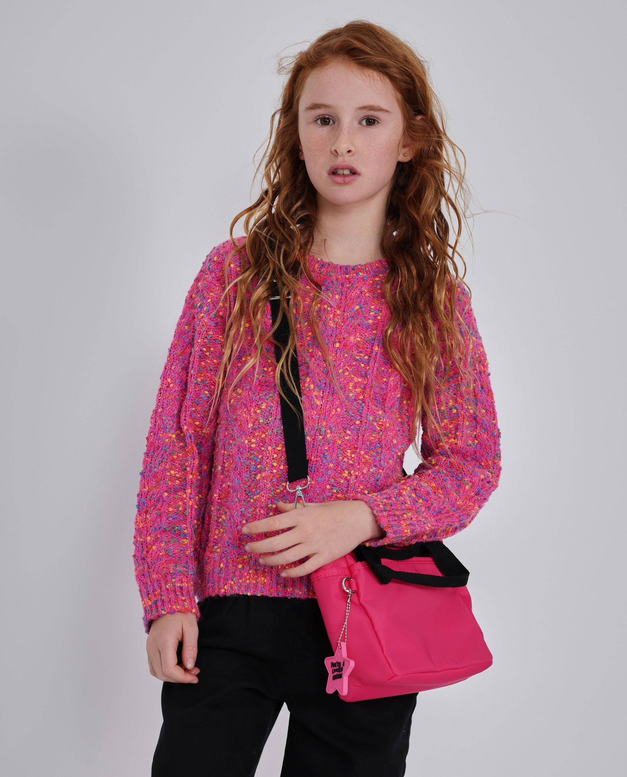 Jersey de niña de tricot con diseño multicolor y tacto suave