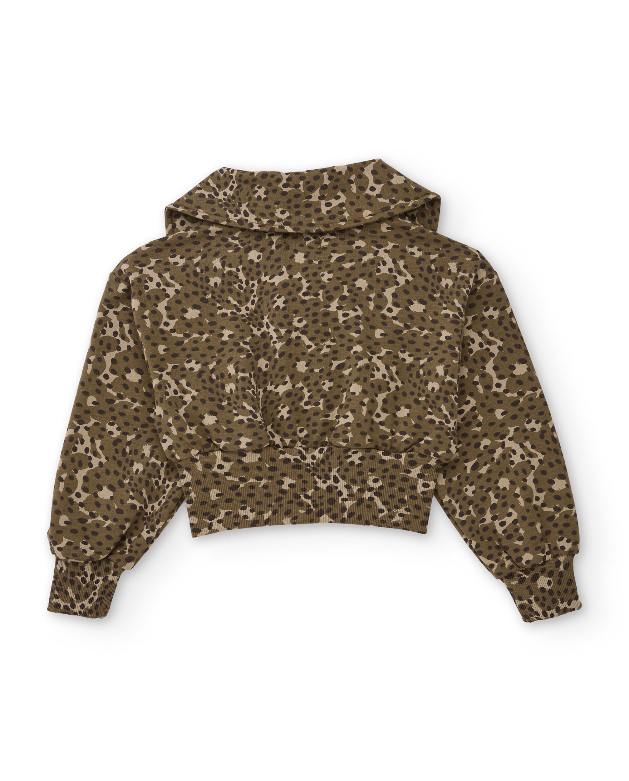 Conjunto de niña con sudadera de animal print y leggings acampanados