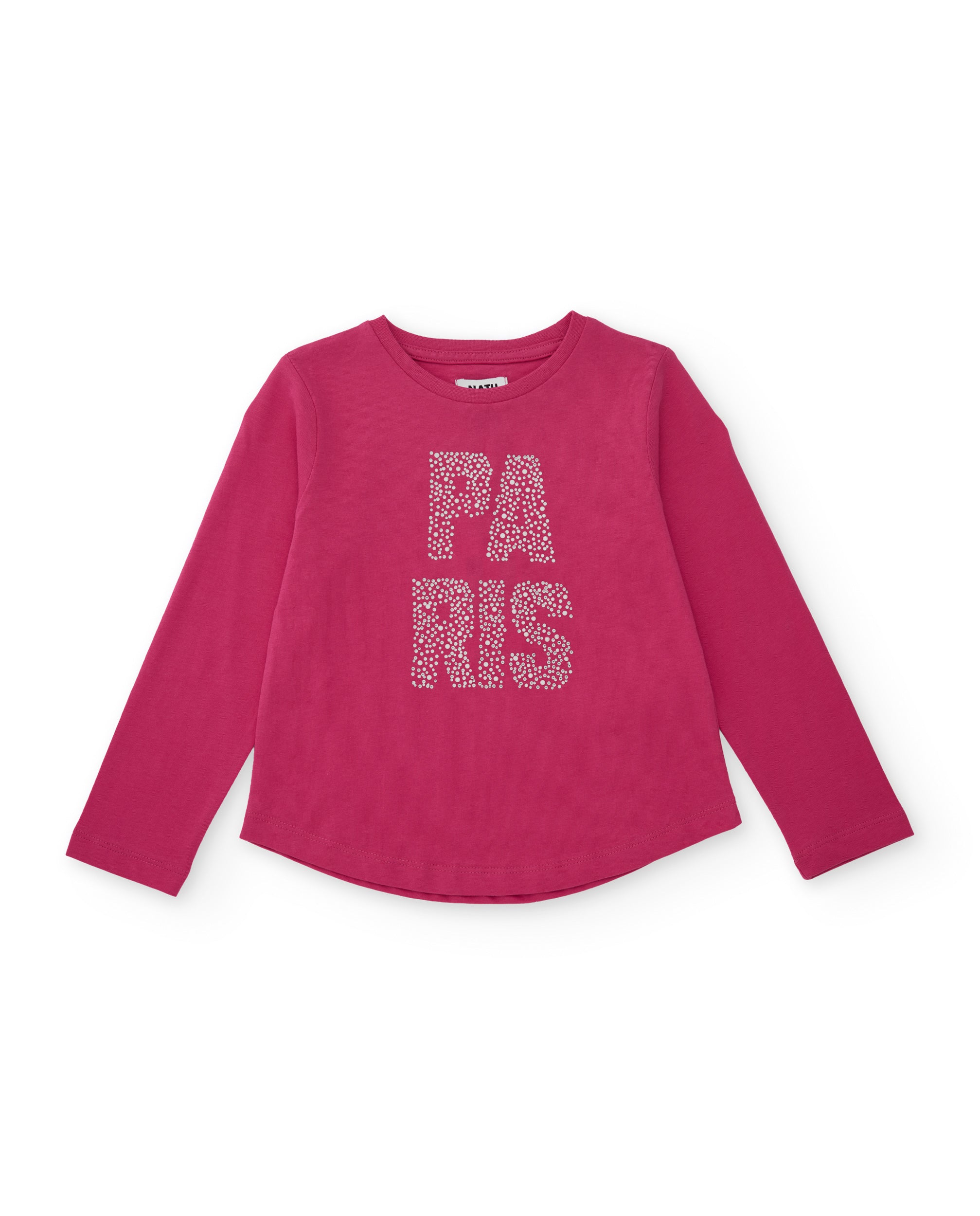 Conjunto de niña de punto con camiseta estampada y leggings ajustados