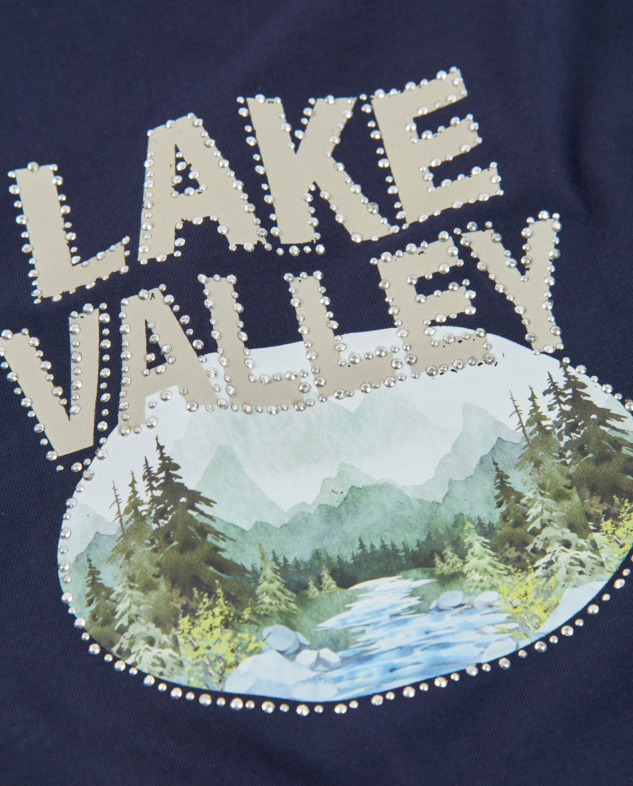 Camiseta de niña de punto con manga larga y print de paisaje