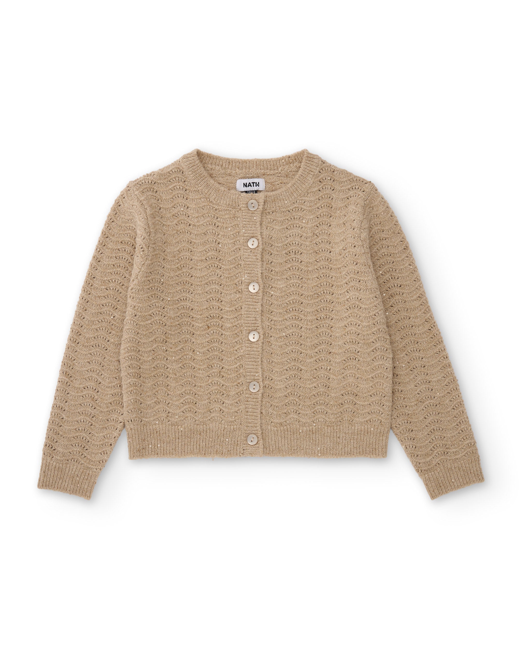 Cárdigan de niña de tricot con botones frontales y tacto cálido