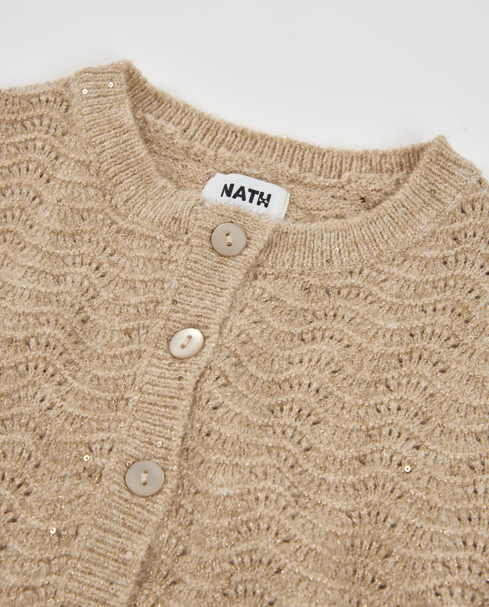 Cárdigan de niña de tricot con botones frontales y tacto cálido