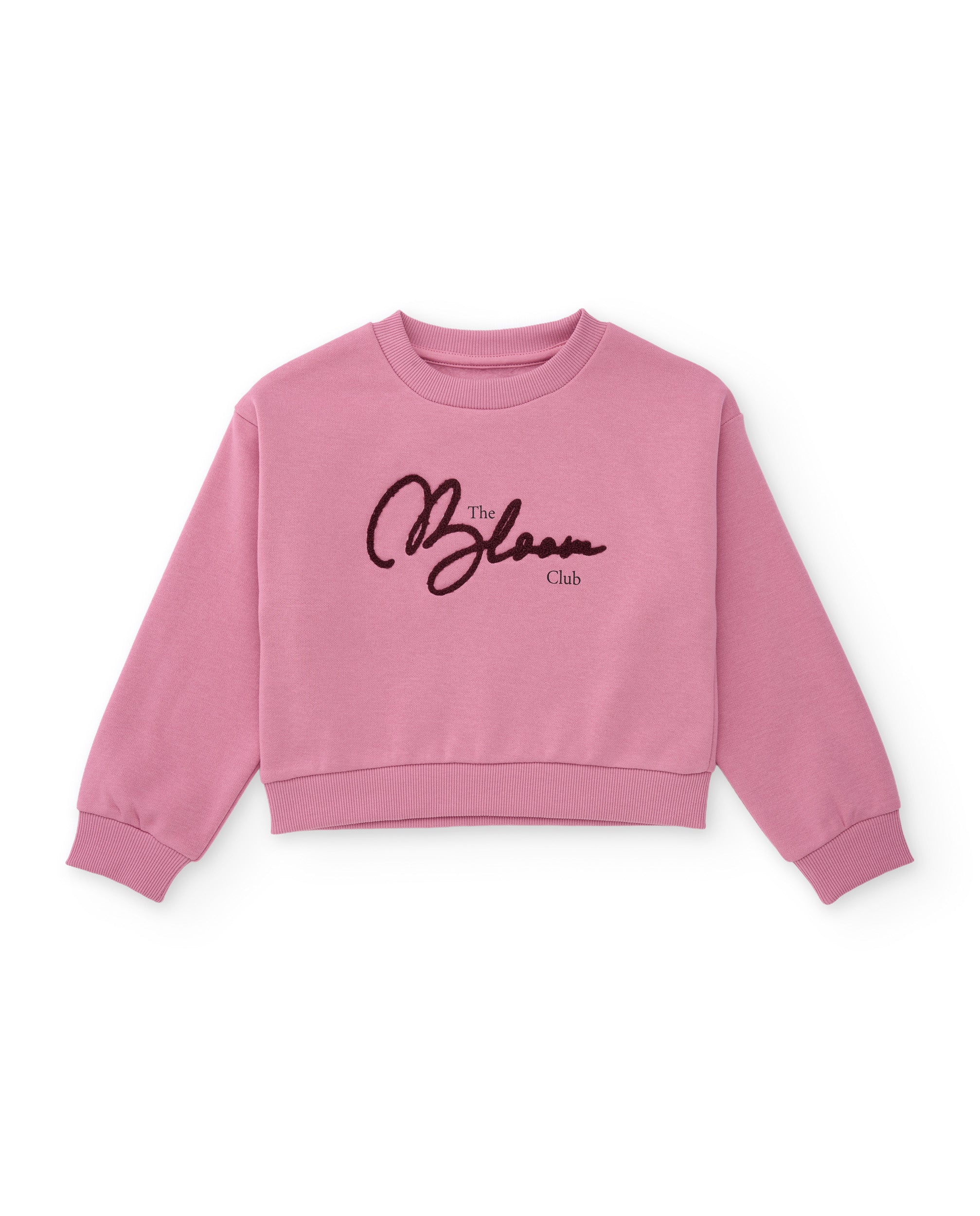 Conjunto de niña con sudadera de algodón con mensaje bordado y pantalón