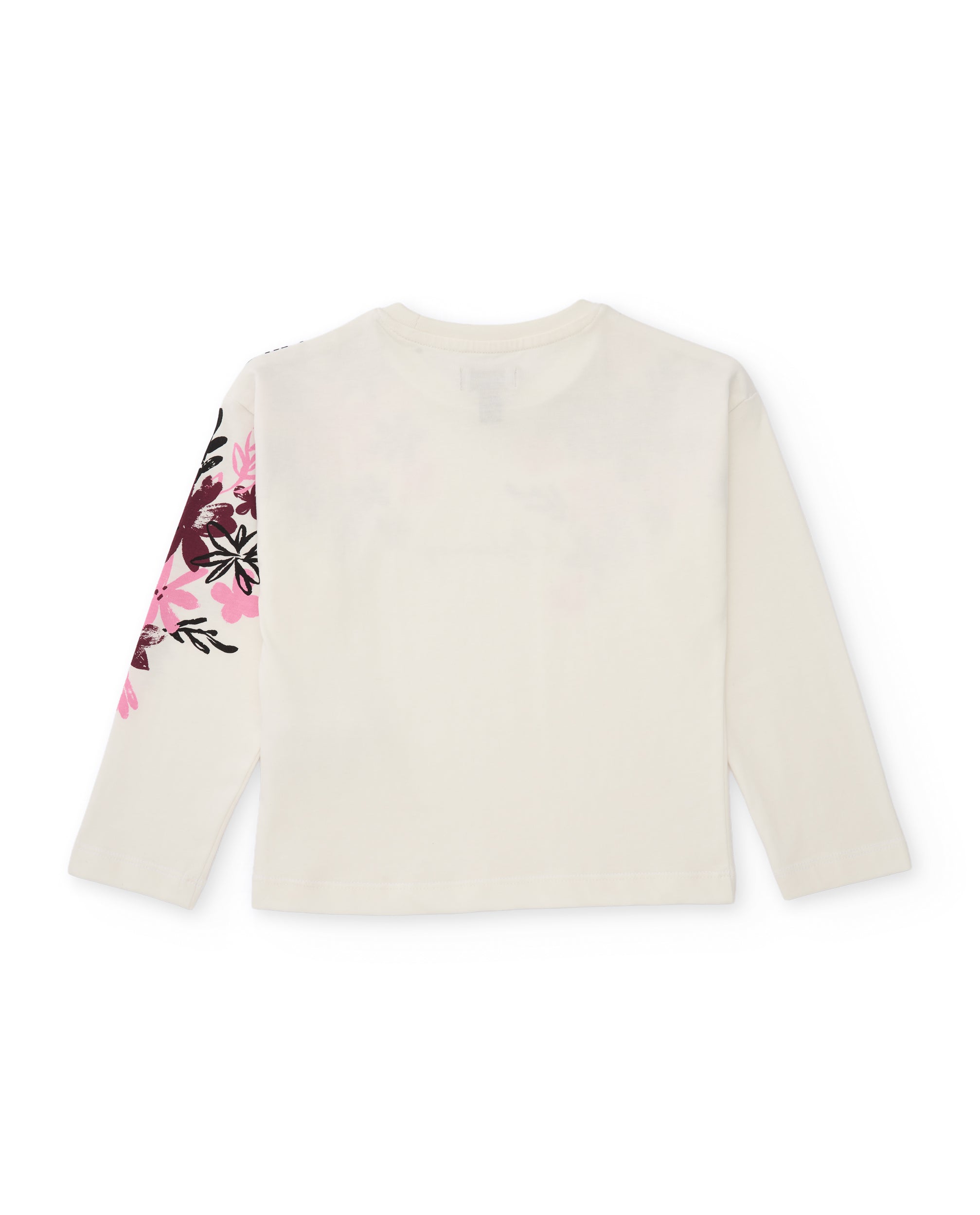 Camiseta de niña de punto con estampado floral y manga larga