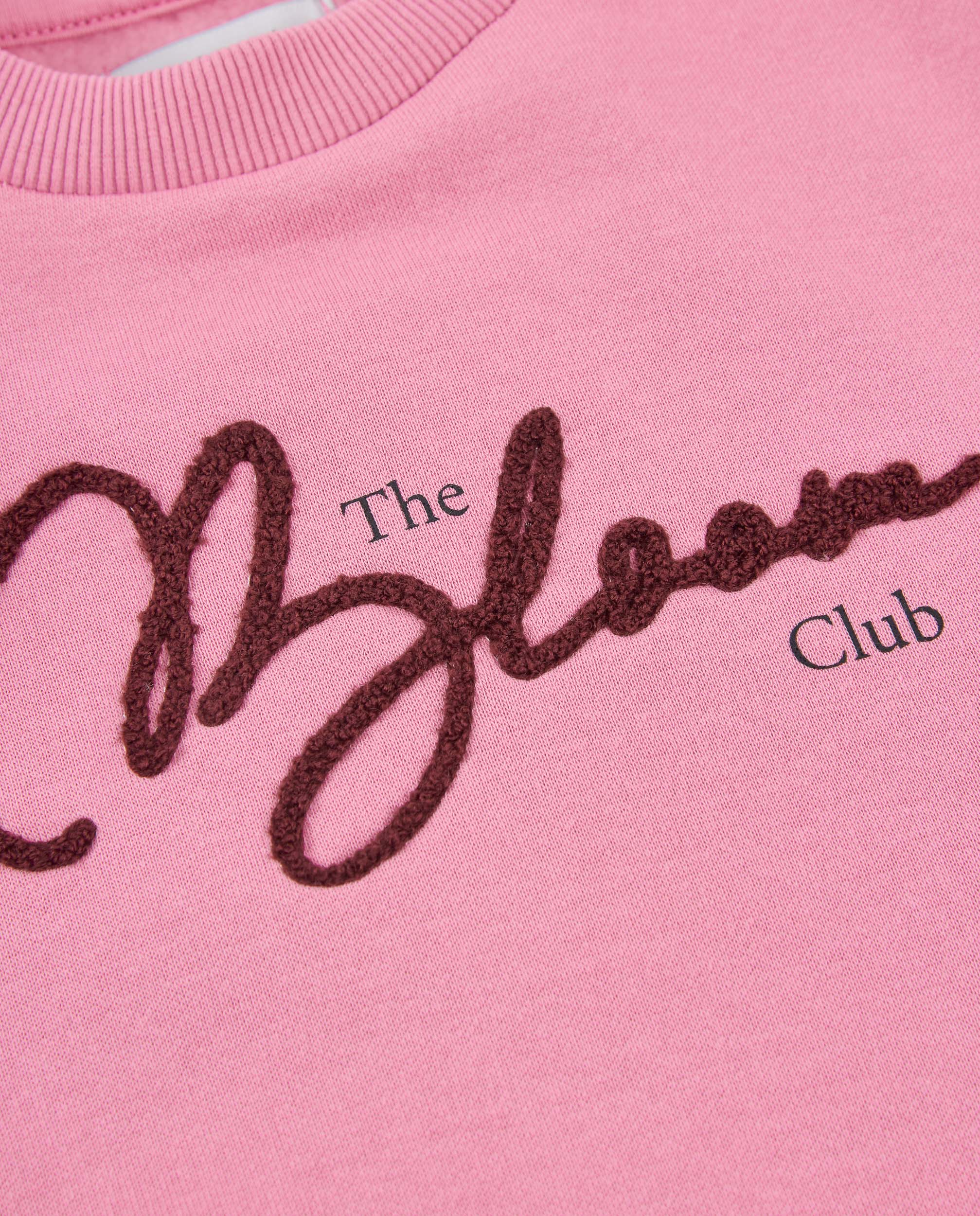 Sudadera de niña de felpa con logo bordado y puños acanalados