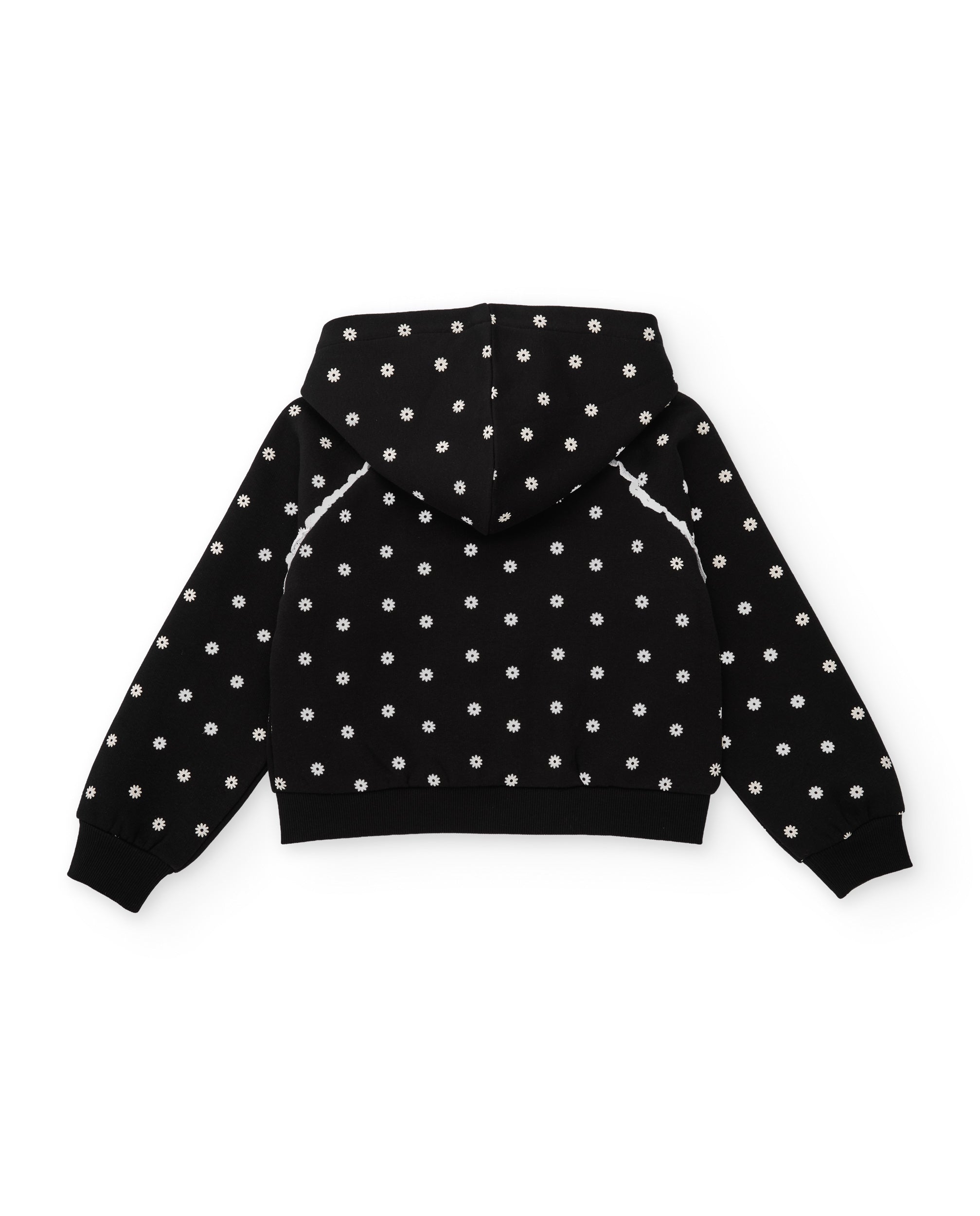 Conjunto de niña de felpa con sudadera de capucha y estampado floral